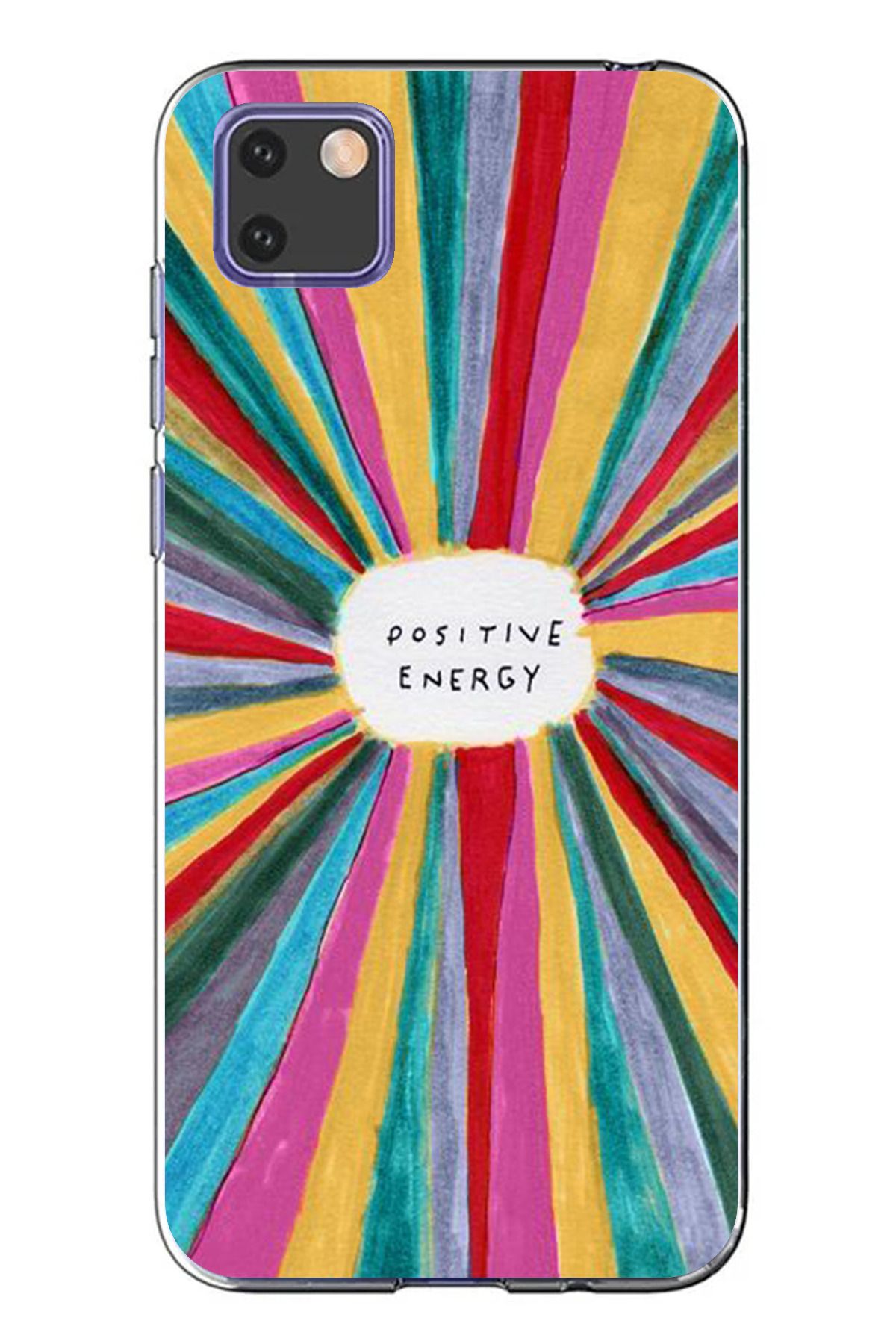 TechTree Huawei Y5P Uyumlu Positive Energy Tasarımlı Şeffaf Silikon Kılıf