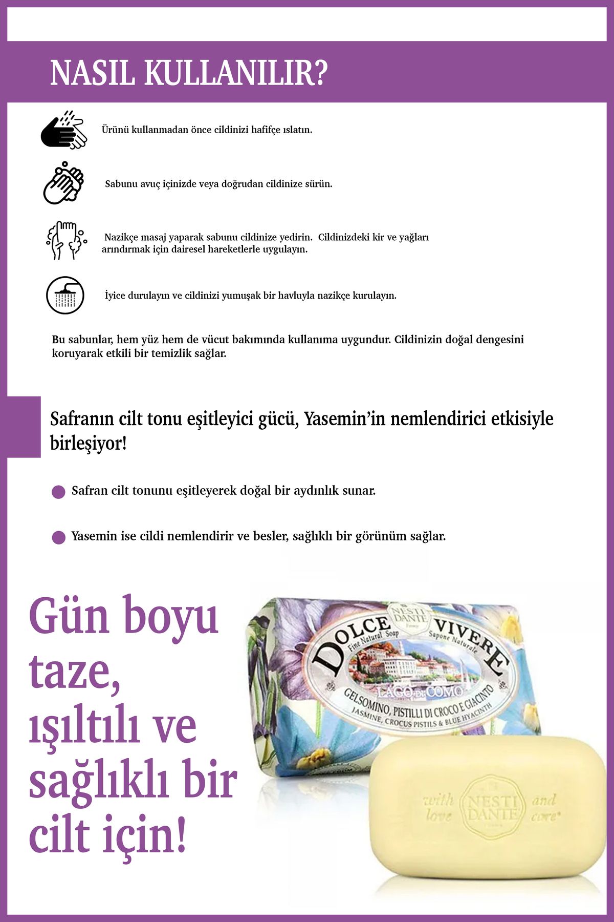 Nesti Dante-Dolce Vivere Laga Di Como Solid Soap 250 g |   Skin Tone Equalizer |   Saffron, Jasmine 4