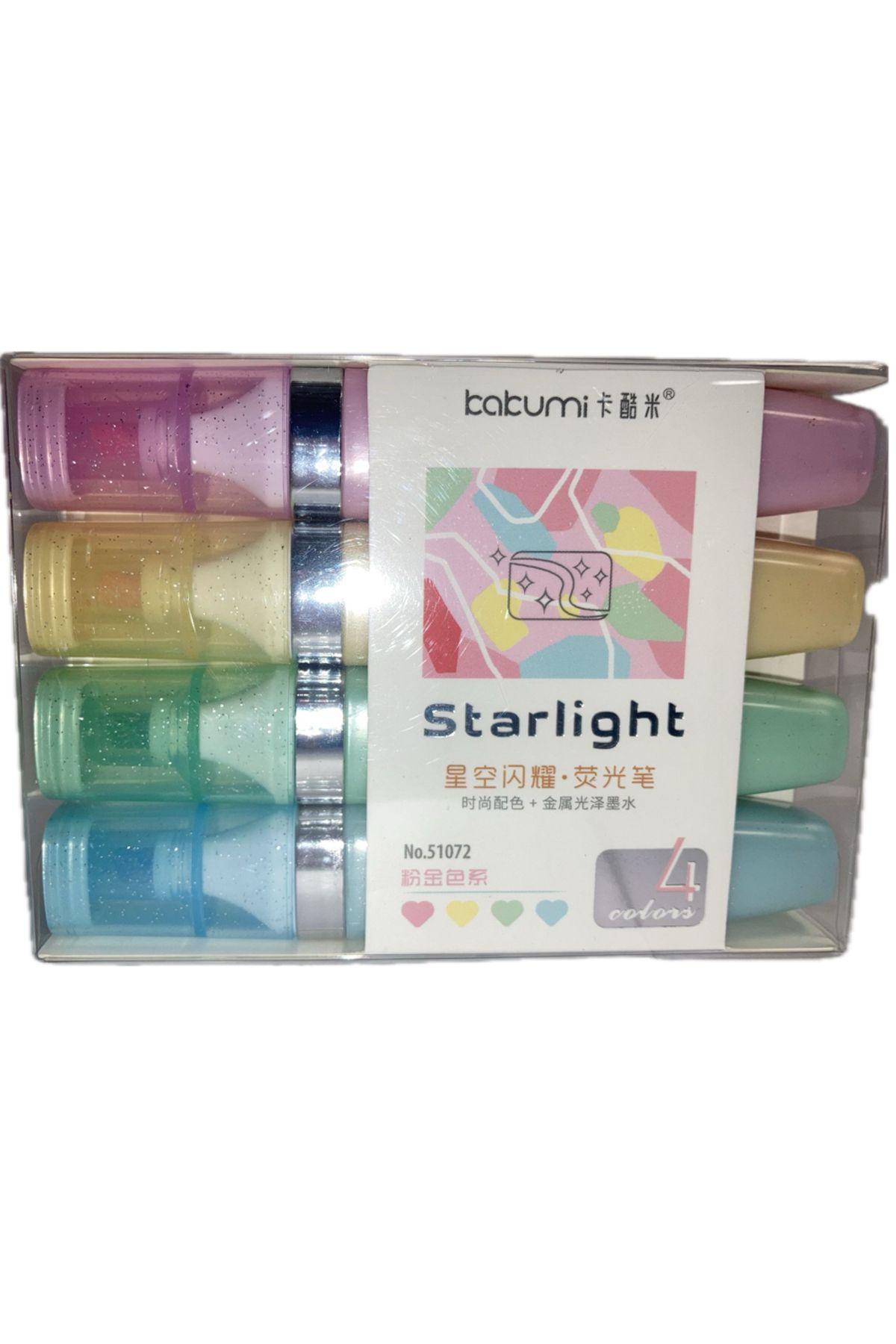 Bafix Fosforlu Kalem (İşaret Kalemi) Simli Starlight 4 Renk Blister 51072