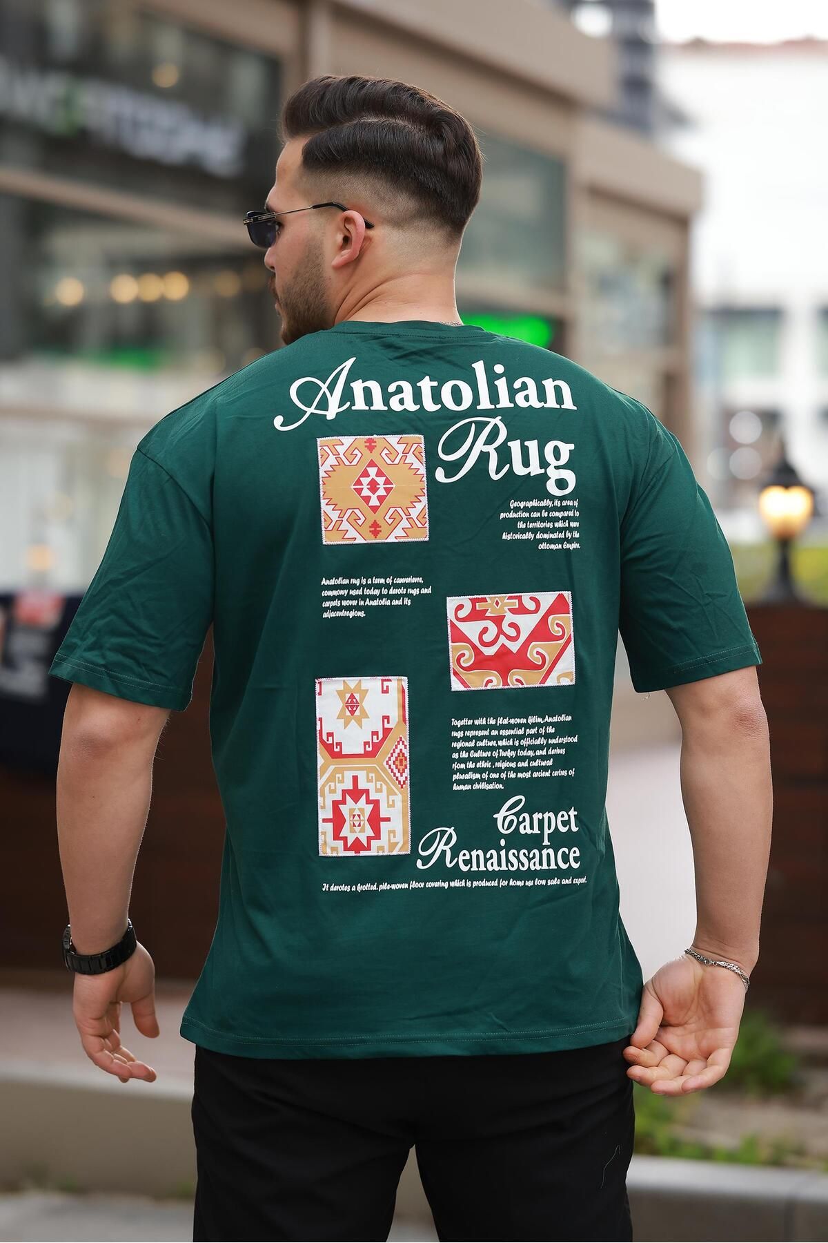 Miron Nefti Anatolian Rug Sırtı Baskı Detaylı Oversize Kısa Kollu Tişört- 2520