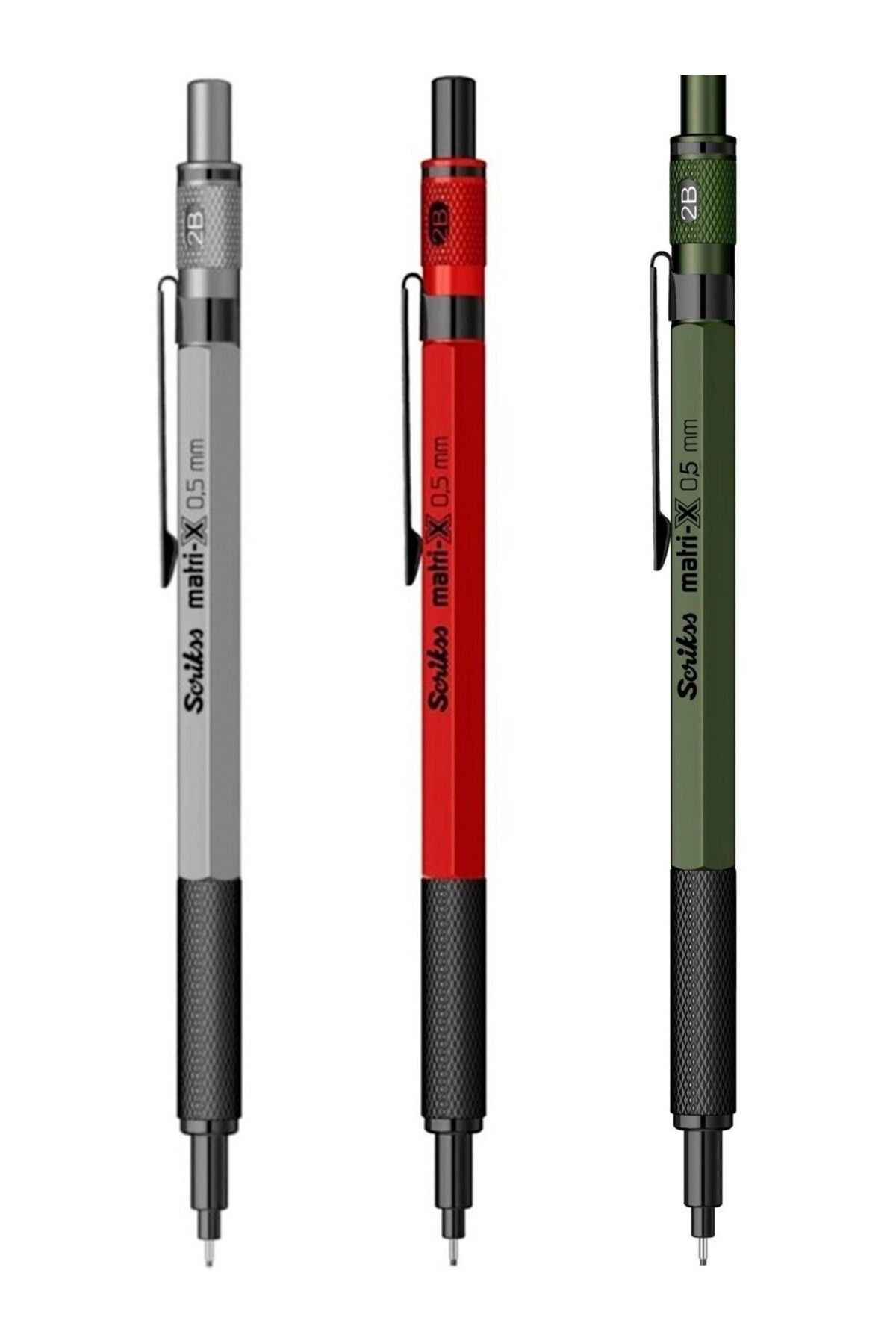 Scrikss Versatil Kalem (Mekanik Kurşun Kalem) Matri-X 0.5 Mm Metalik Renkler (16 Lı Paket)