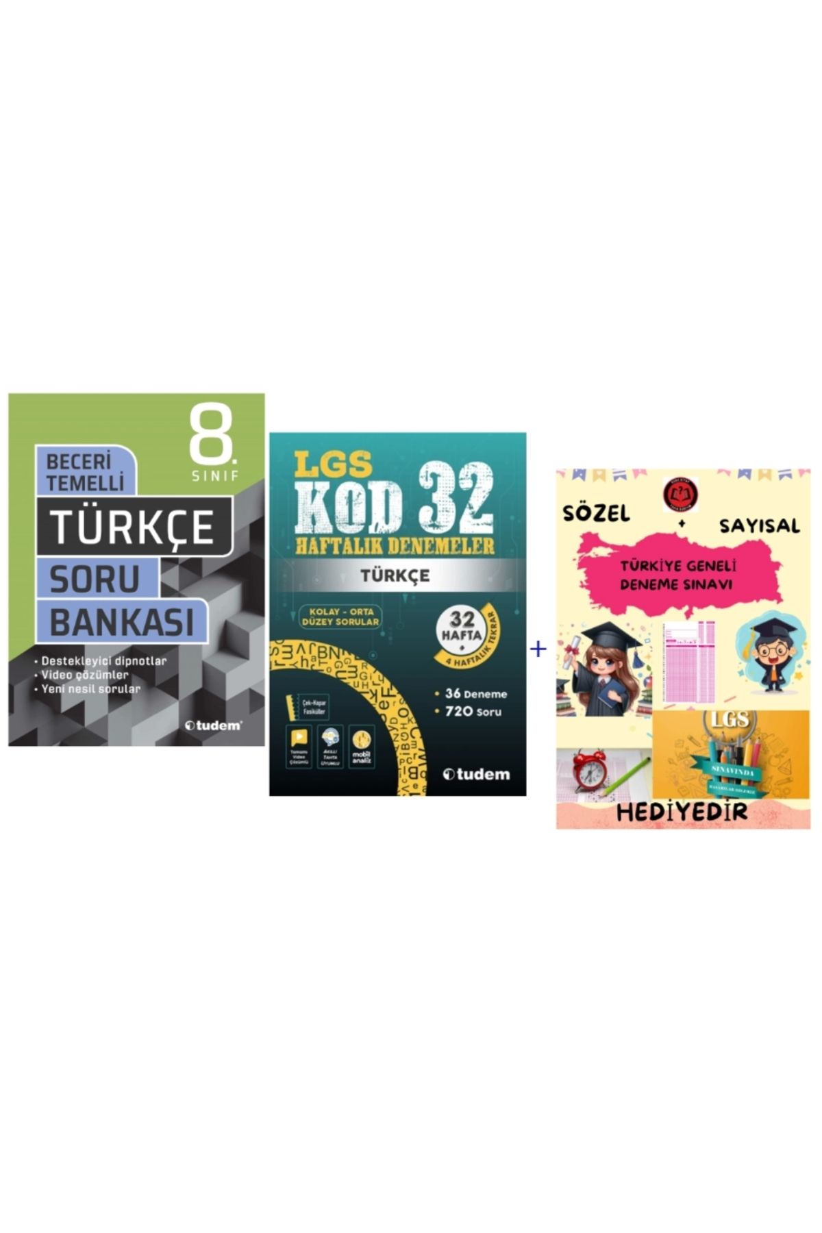 Tudem Yayınları TUDEM YAYINLARI LGS TÜRKÇE BECERİ TEMELLİ SORU BANKASI - LGS TÜRKÇE KOD 32 HAFTALIK DENEMELER - HEDİ
