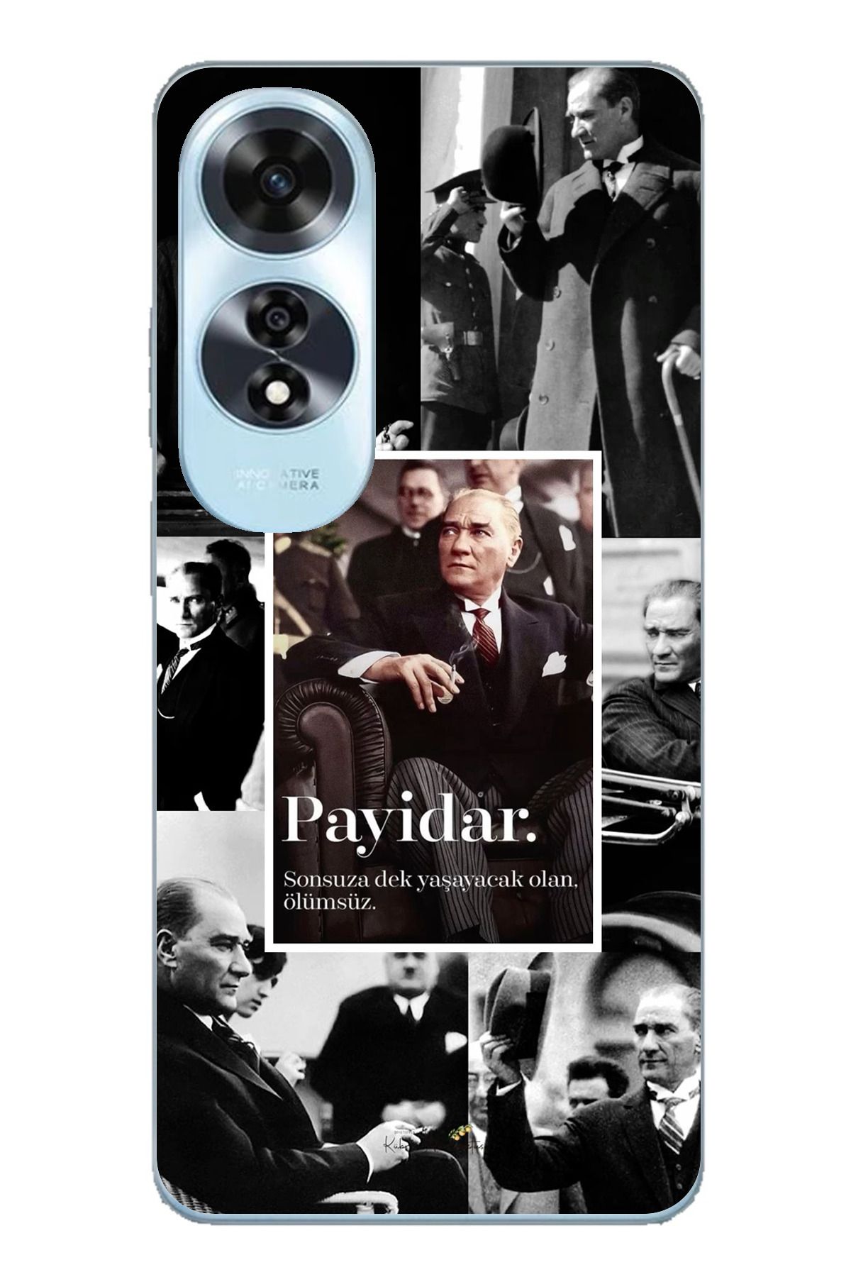 TechTree OPPO A60 Uyumlu Atatürk Payidar Şeffaf Silikon Kılıf