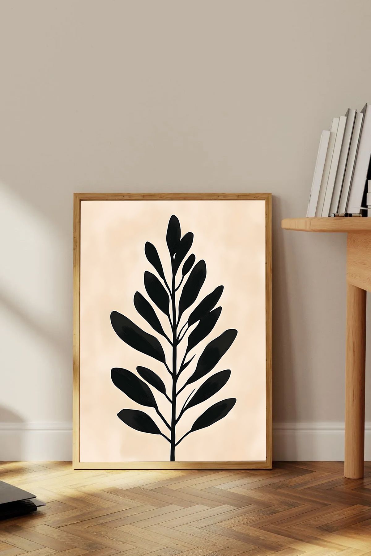 Dekorsiahome Tek Parça Ahşap Çerçeveli Oturma Odası Salon Mutfak Tablo TK0367