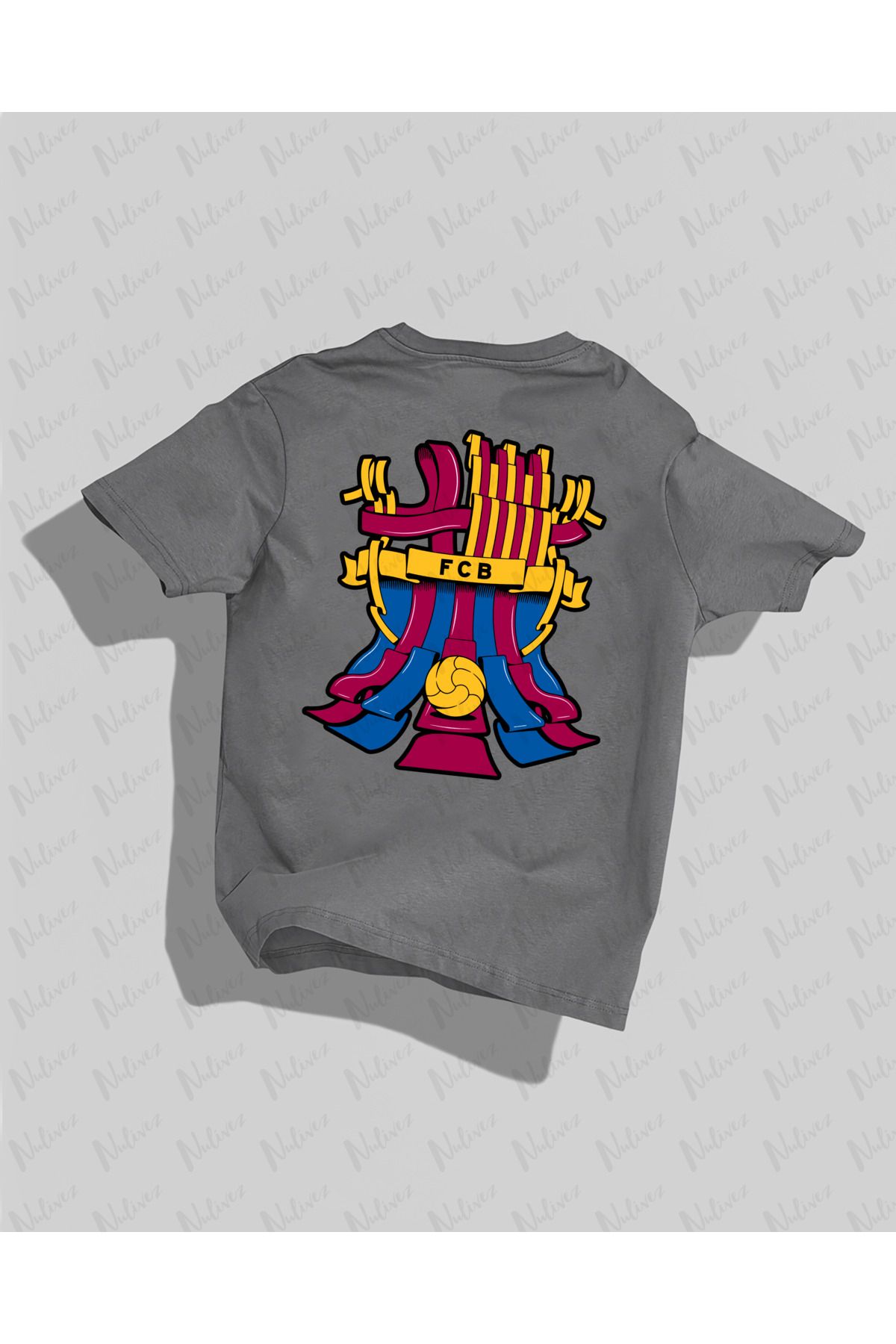 Nulivez Barcelona Tasarımı Baskılı Yüksek Kalite Kompakt Unisex Oversize T-Shirt