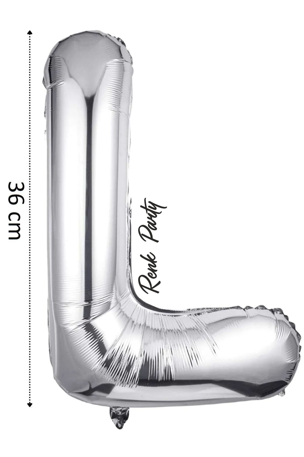 renk party Folyo Balon L Harfi Helyum Balon 36 cm Gümüş Renk - L Harf Balon - Harf Folyo Balon - 16 Inch