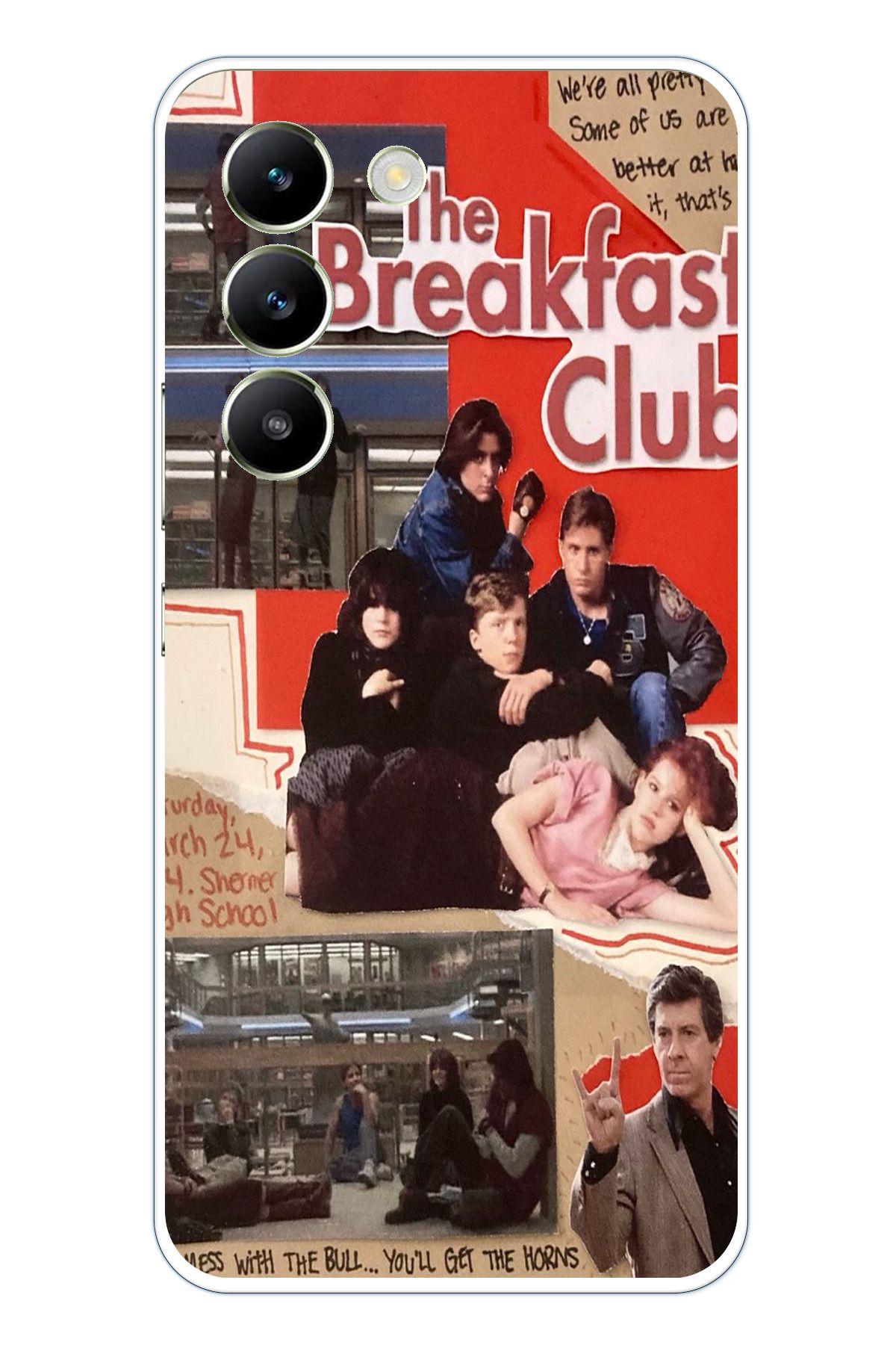 TechTree Vivo V30 Lite Uyumlu Kahvaltı Kulübü - The Breakfast Club Tasarımlı Şeffaf Silikon Kılıf