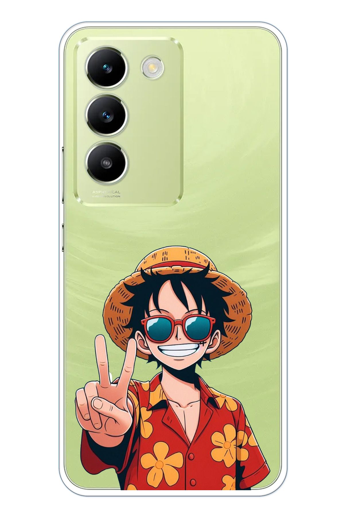 TechTree Vivo V30 Lite Uyumlu Monkey D. Luffy Tasarımlı Şeffaf Silikon Kılıf