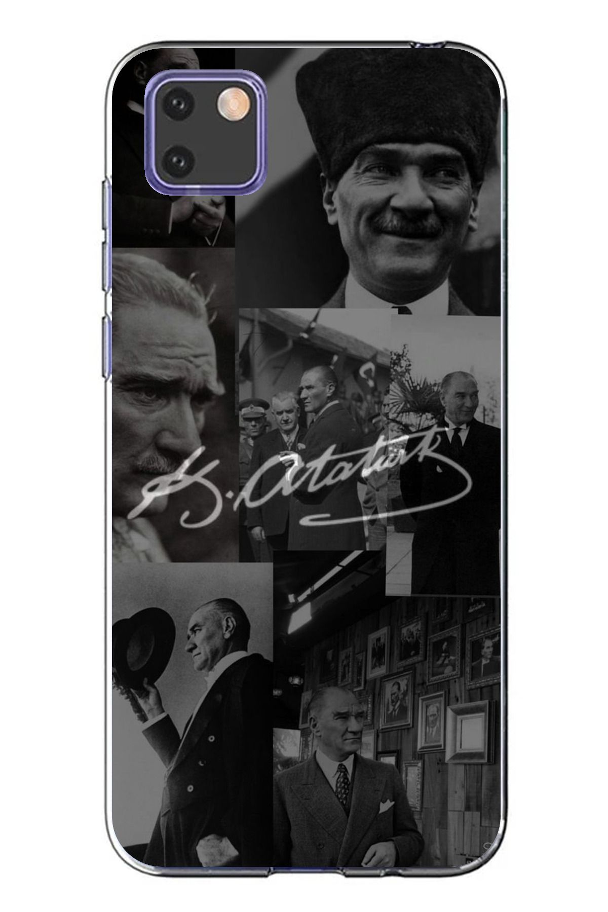 TechTree Huawei Y5P Uyumlu Kemal Atatürk İmza Şeffaf Silikon Kılıf