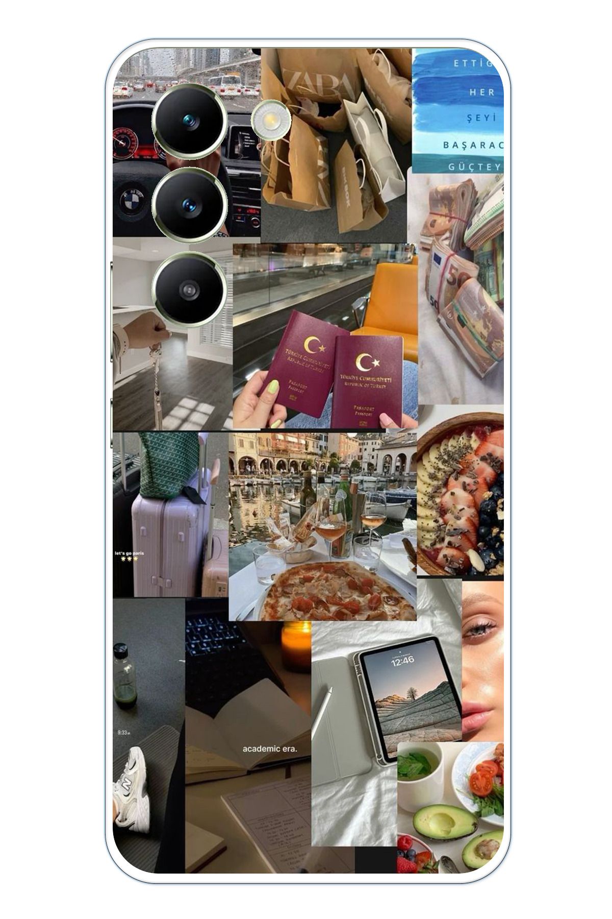 TechTree Vivo V30 Lite Uyumlu Yeni Vision Board Hayal Panosu Tasarımlı Şeffaf Silikon Kılıf