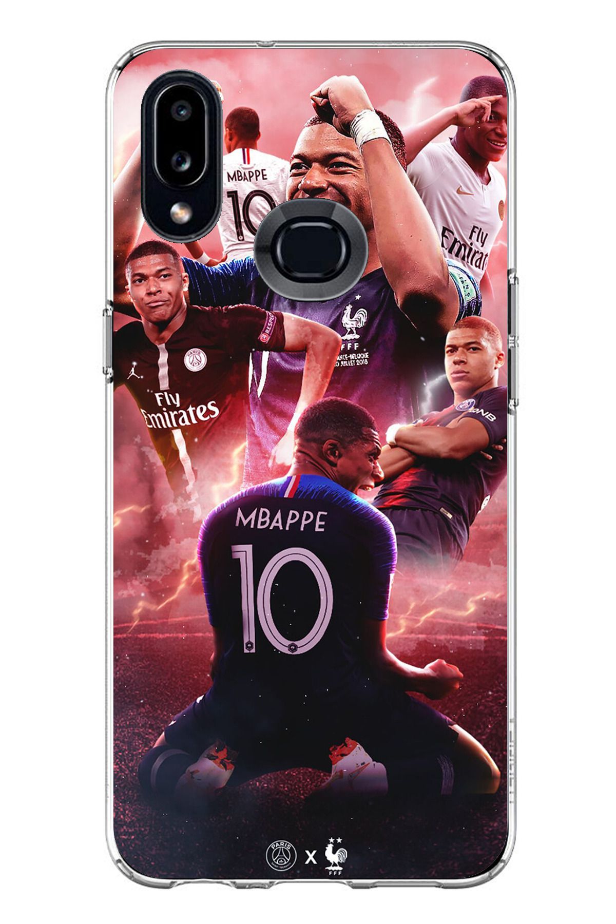 TechTree Samsung Galaxy A10S Uyumlu Mbappe Sevinçler Şeffaf Silikon Kılıf