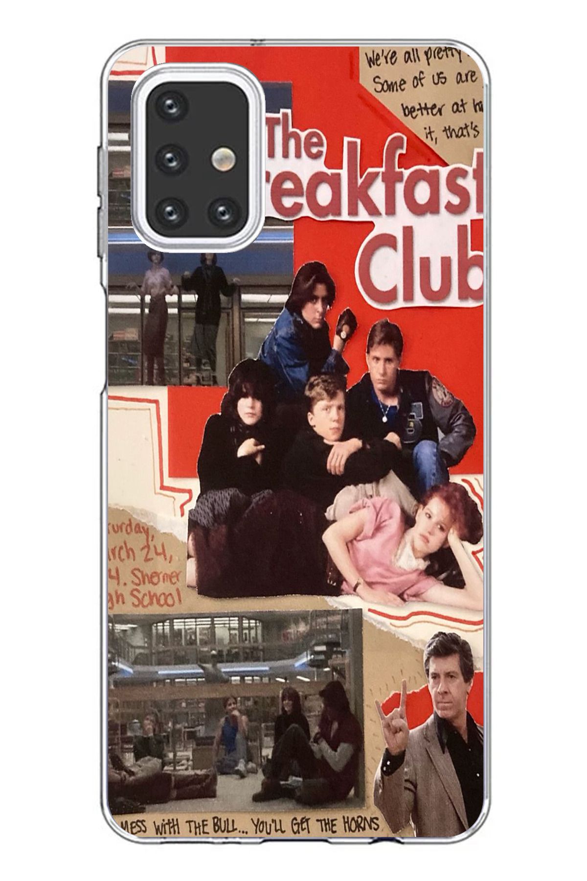 TechTree Samsung Galaxy M31S Uyumlu Kahvaltı Kulübü - The Breakfast Club Tasarımlı Şeffaf Silikon Kılıf