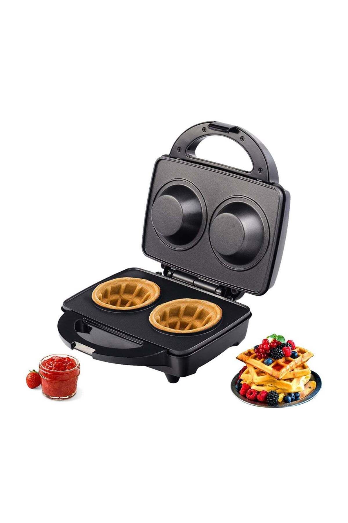sonashi-Dual Cup Waffle Maker with Cool Touch Handle - Non-Stick Electric Belgian Waffle Maker with Adjustab 1