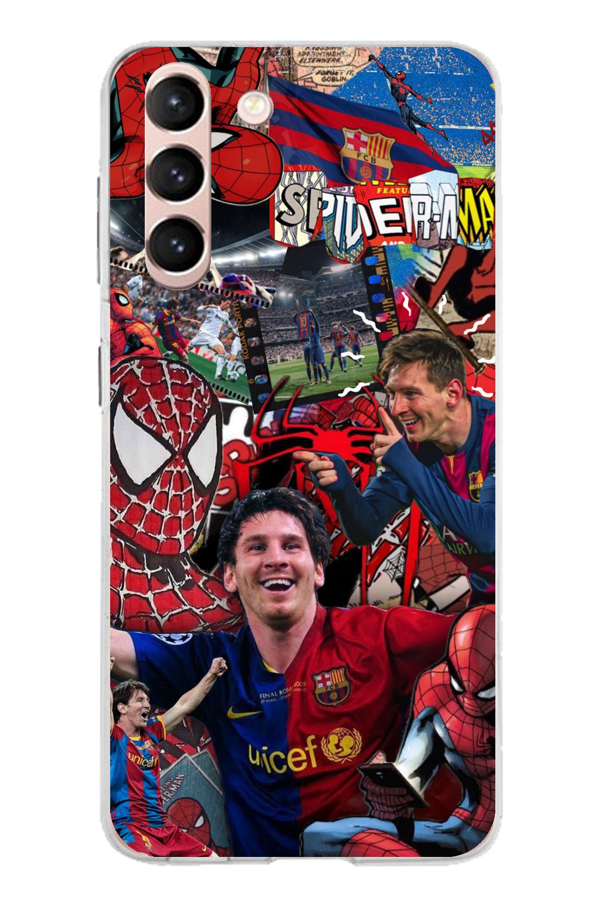 TechTree Samsung Galaxy S21 Uyumlu Messi Kolaj Şeffaf Silikon Kılıf