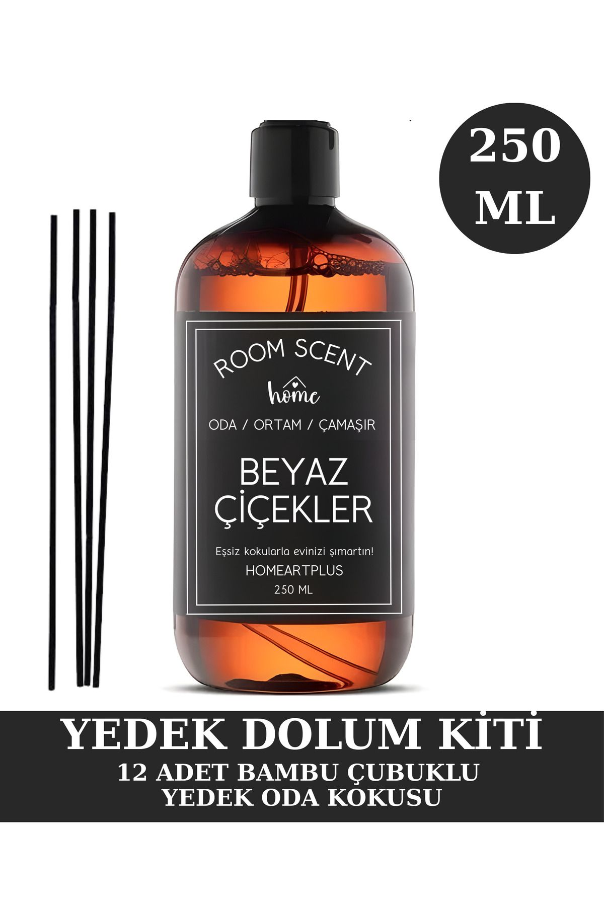homeartplus YEDEK 250 ml Beyaz Çiçekler oda kokusu dolum kiti