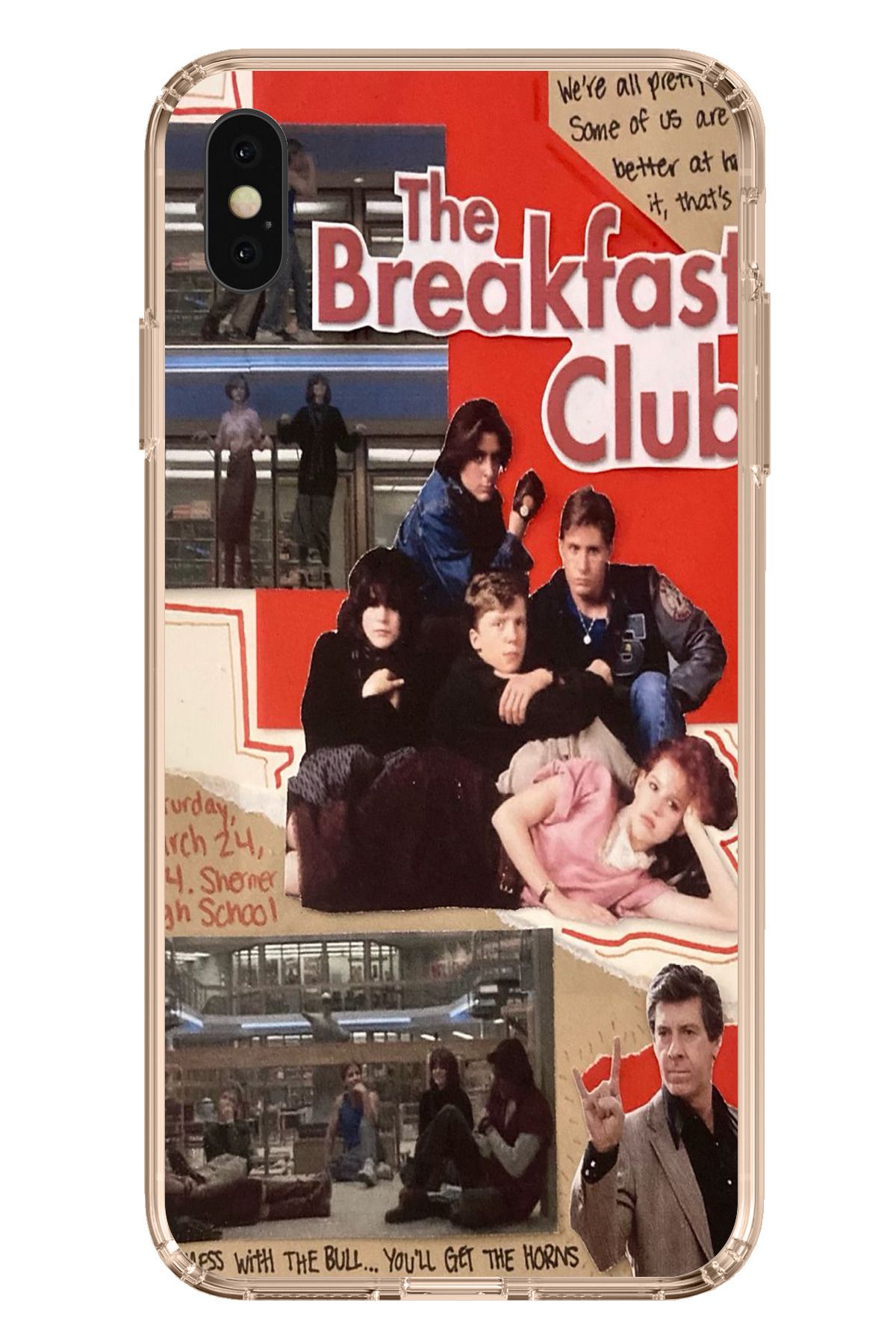 TechTree iPhone XS MAX Uyumlu Kahvaltı Kulübü - The Breakfast Club Tasarımlı Şeffaf Silikon Kılıf