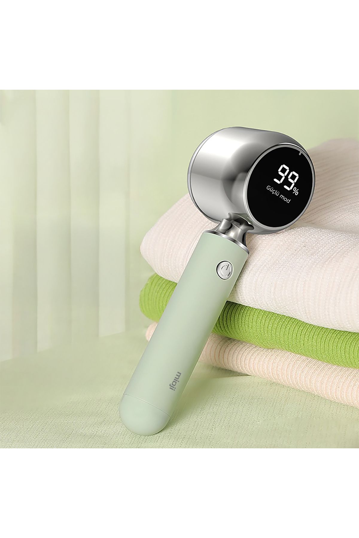 Mioji-Mio Lr6 Digital Indicator 800Mah Wireless Lint Remover Machine - Green (Lint Collector Roller Gift) 5