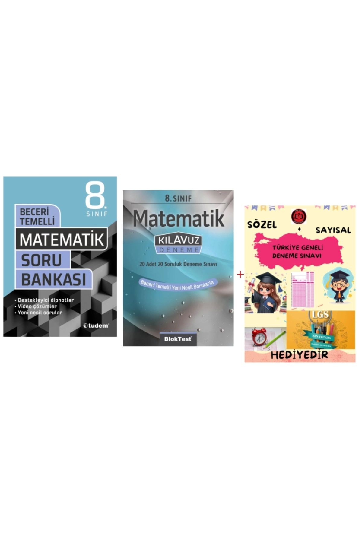 Tudem Yayınları TUDEM YAYINLARI LGS MATEMATİK BECERİ TEMELLİ SORU BANKASI - MATEMATİK KLAVUZ DENEME - HEDİYE