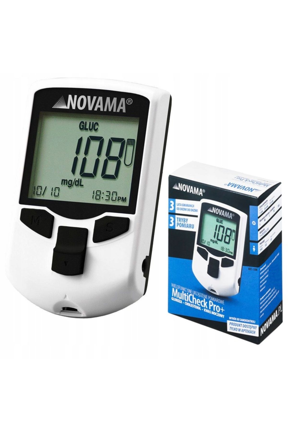 Novama-3-in-1 Novama MultiCheck Pro + device and uric acid tests, 25 tests/box 3