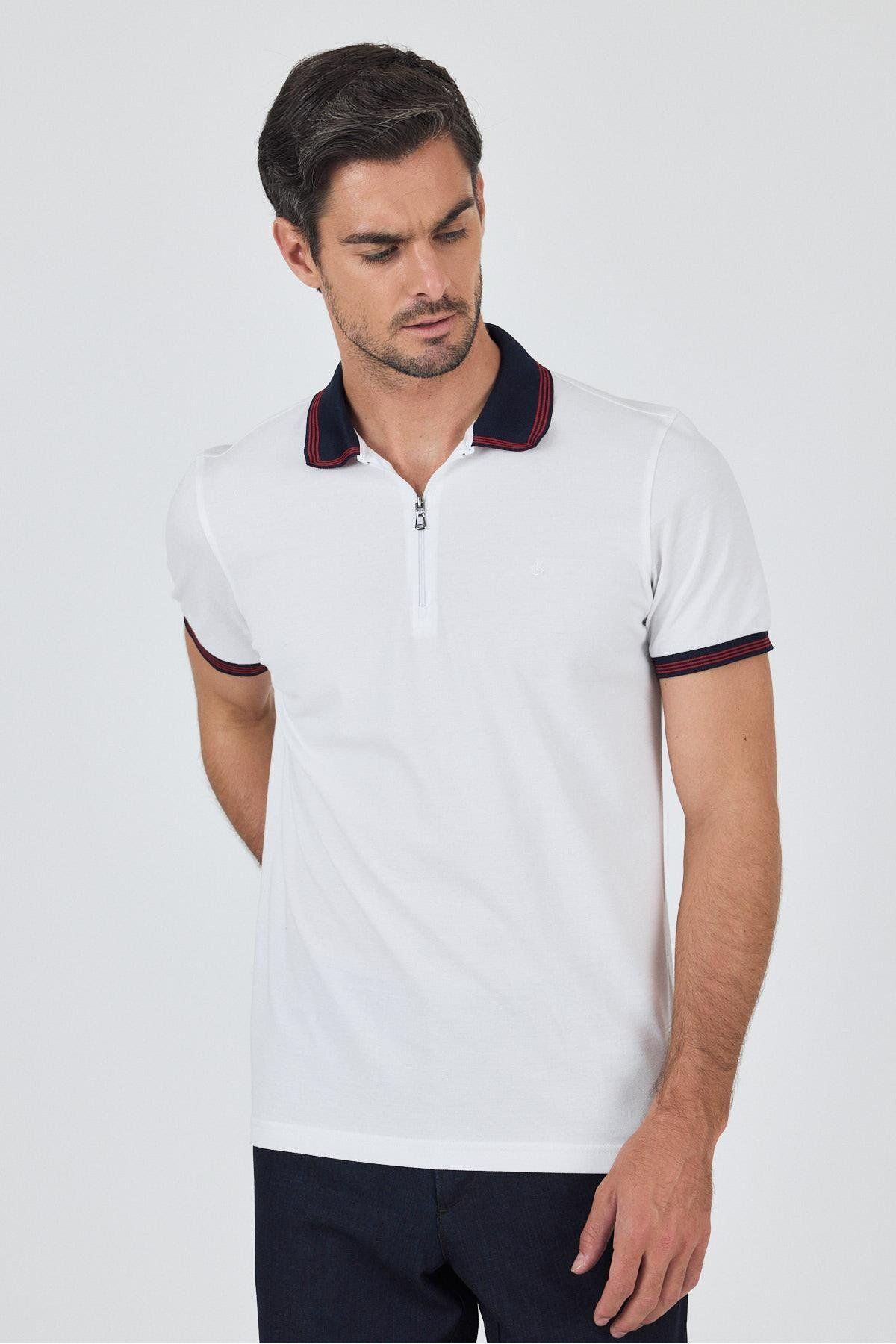 İmza Kısa Kol Düz Pike Polo Yaka Cepsiz %100 Pamuk Slim Fit Tişört 1011250130