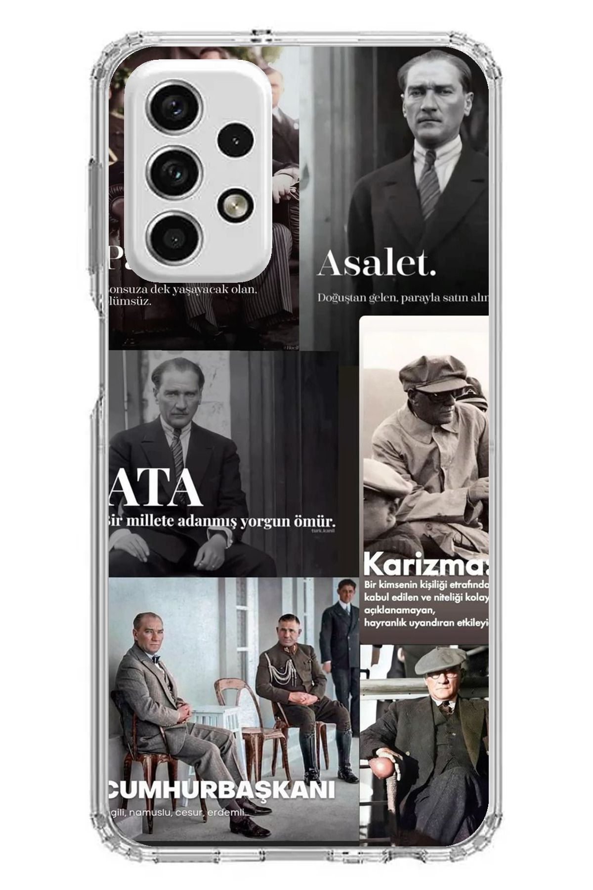 TechTree Samsung Galaxy A73 Uyumlu Atatürk Asalet Karizma Şeffaf Silikon Kılıf