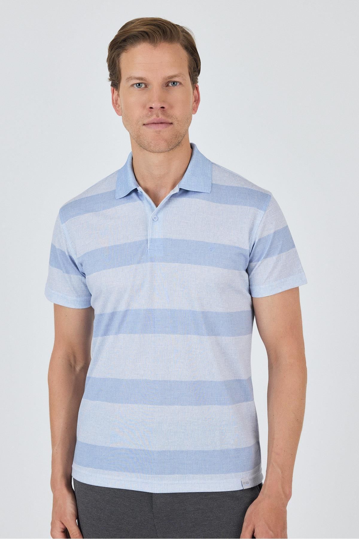 İmza Kısa Kol Desenli Pike Polo Yaka Cepsiz Slim Fit Tişört 1011250128