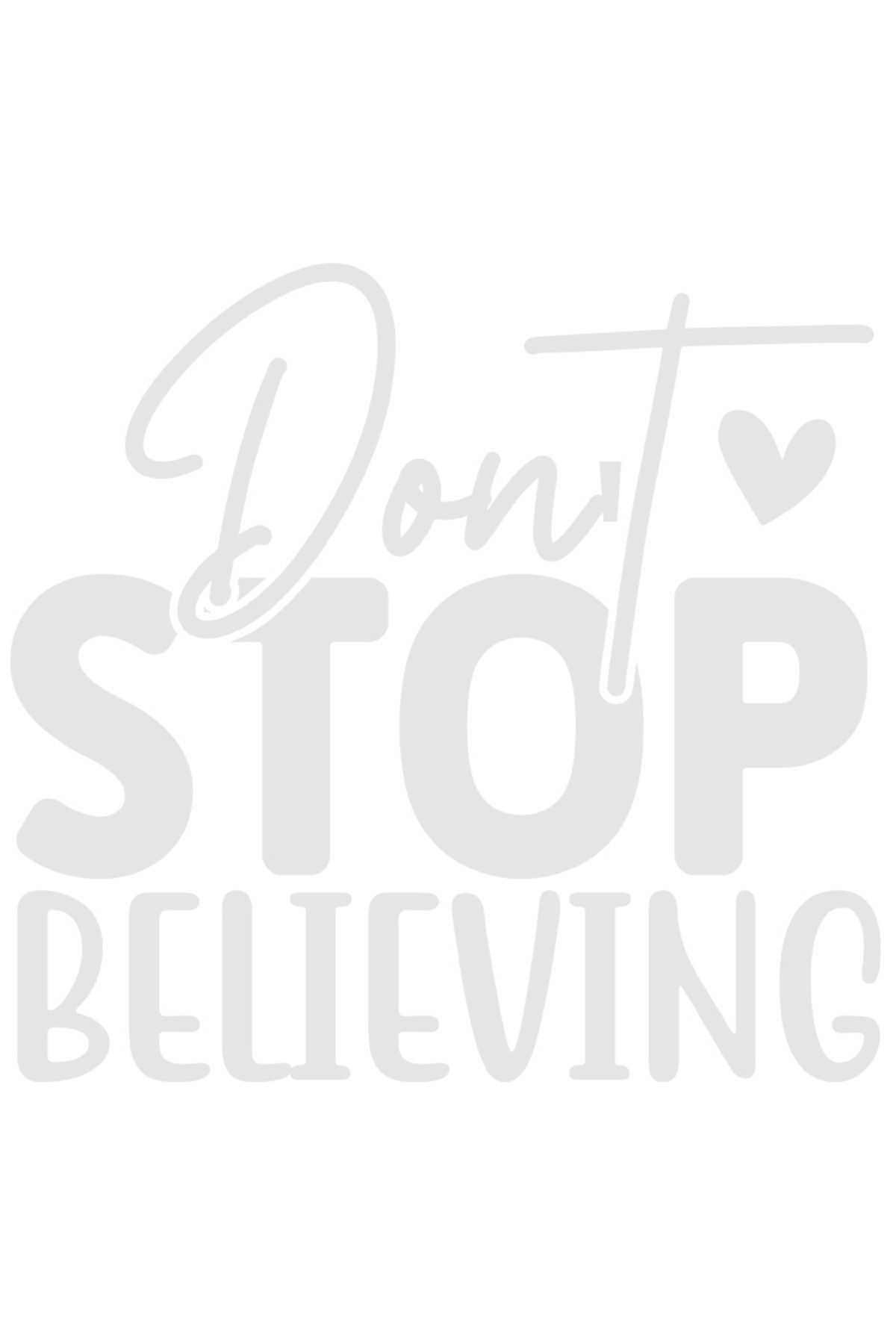 StoryGift Romania Sticker Autocolant 70cm Exterior Cu Inimioara Si Mesaj Motivational "don't Stop Believing" - N - One Size