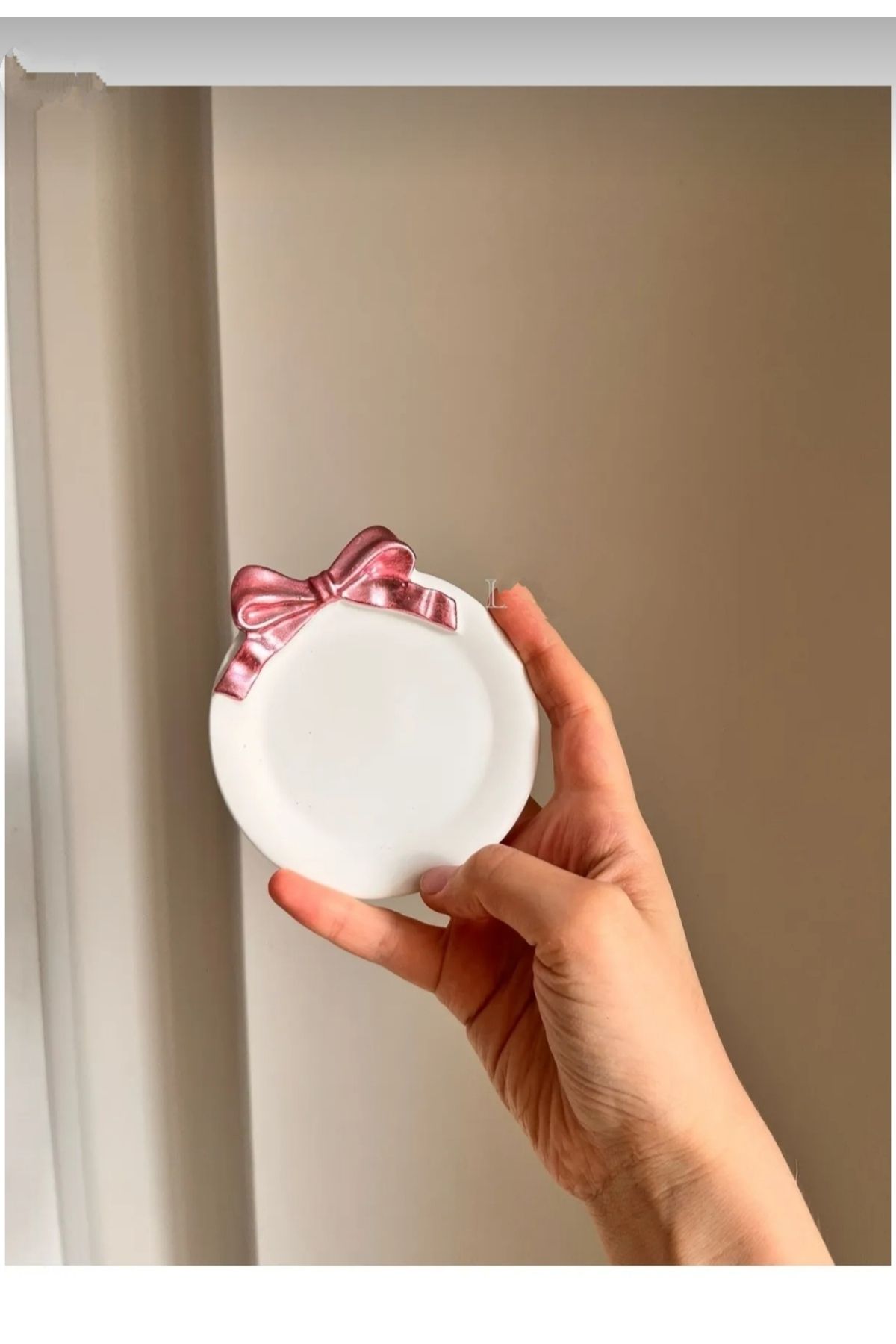 beautystyle Dekoratif Sedefli Gül Kurusu Pembe Fiyonk Takı Tabağı , Bardak Altlığı