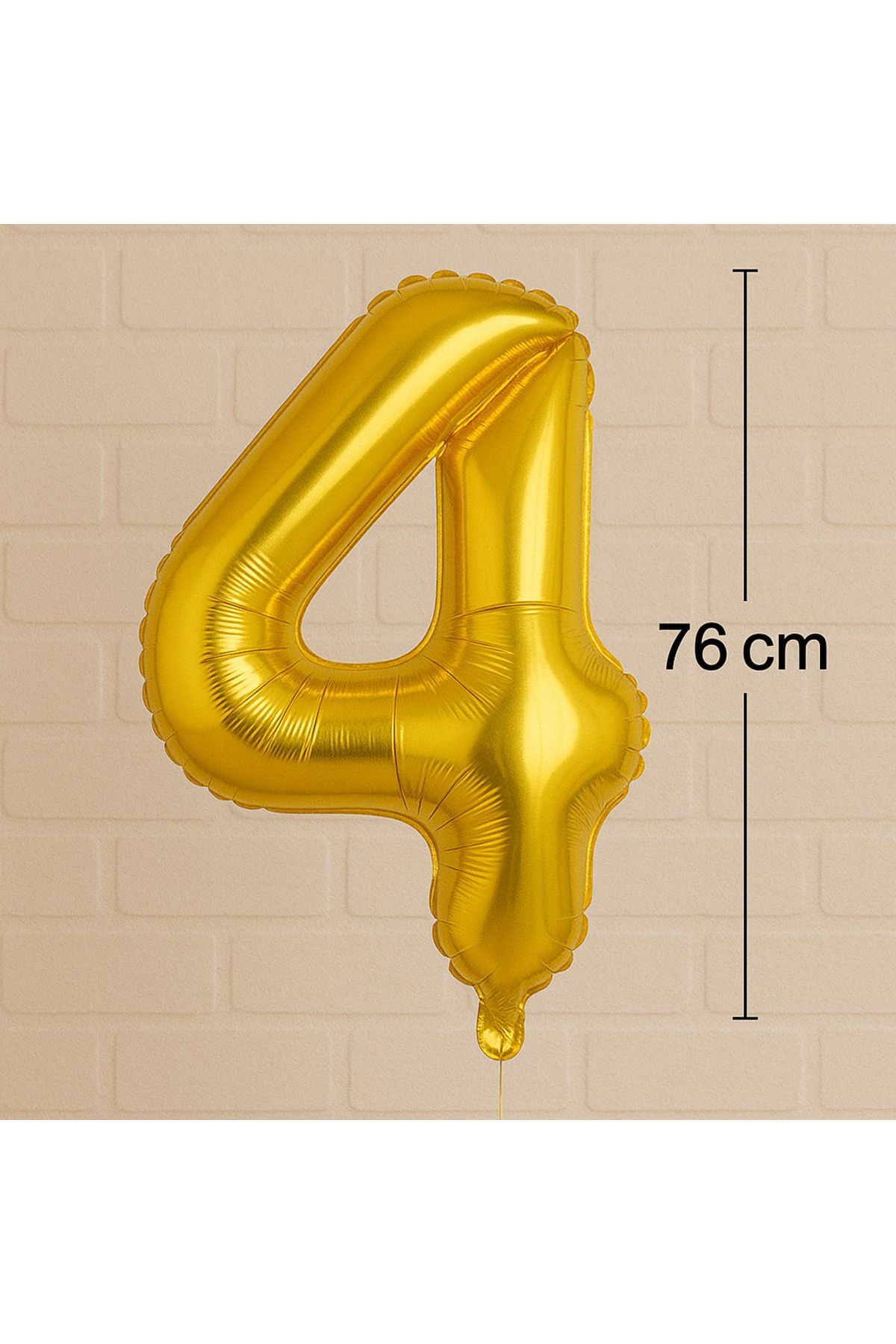 Ege Pastacılık 4 Yaş Gold Folyo Balon 76 cm - Büyük Boy