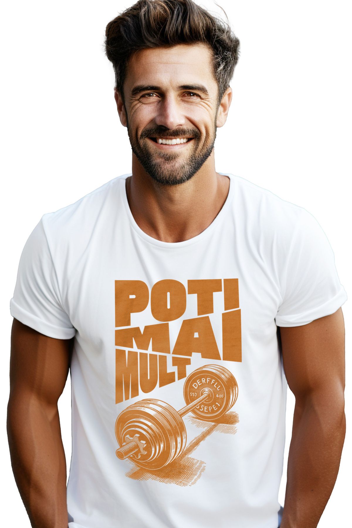 StoryGift Romania Tricou Barbati Bara Cu Greutati Motivational Poti Mai Mult Cu Imprimeu Pe Fata, 100% Bumba Stg Masculin - XL