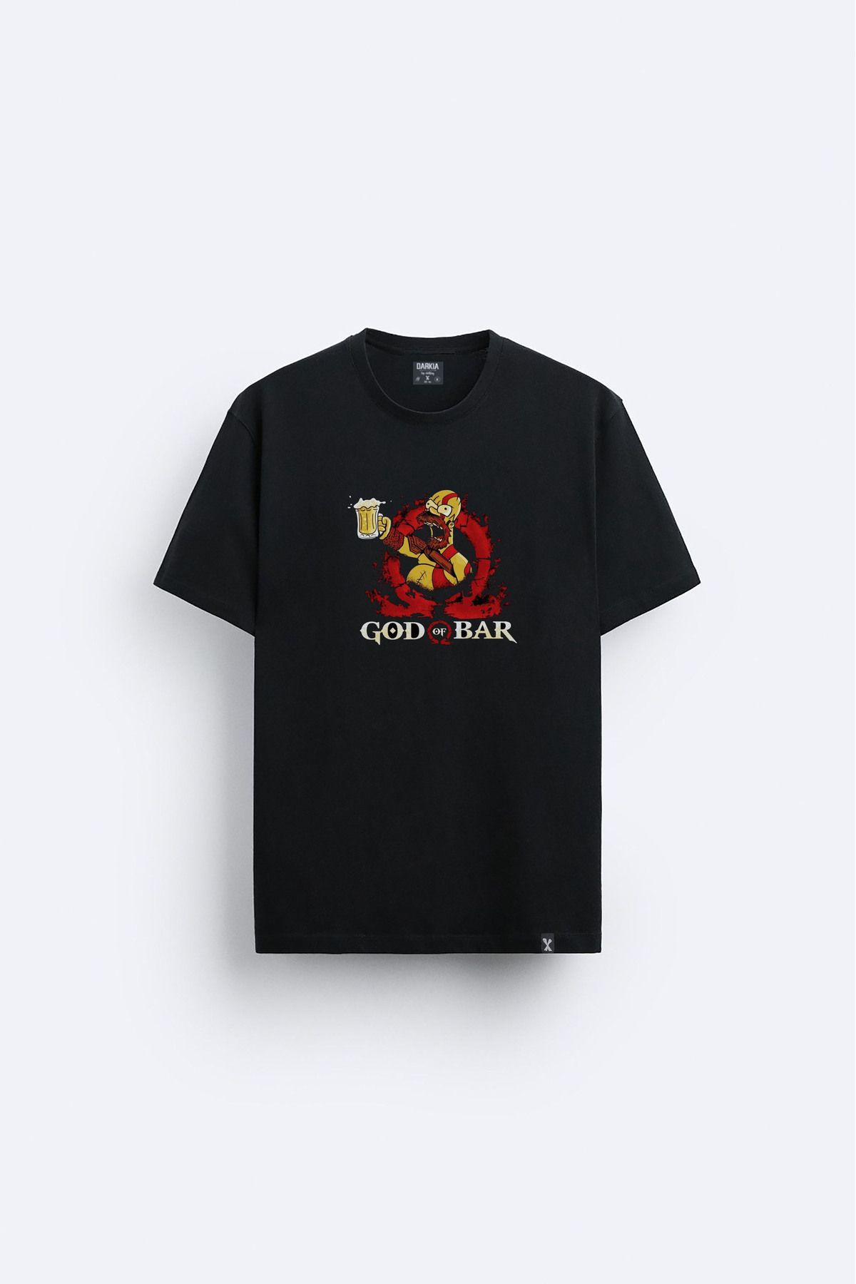 Darkia God Of War Beer Bira Baskılı Bisiklet Yaka Siyah Tişört T-shirt