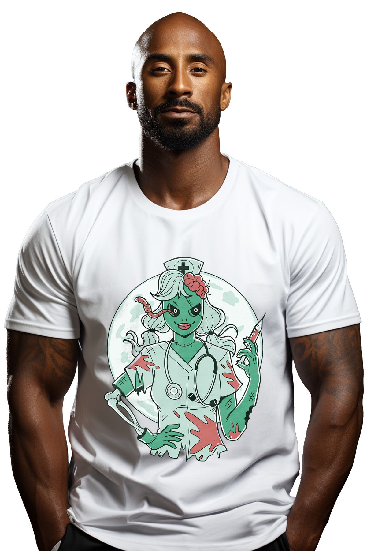 StoryGift Romania Tricou Bărbătesc Cu Imprimeu De Asistent Medical, Monstru, Zombie, Halat, 100% Bumbac, A Stg Masculin - XL