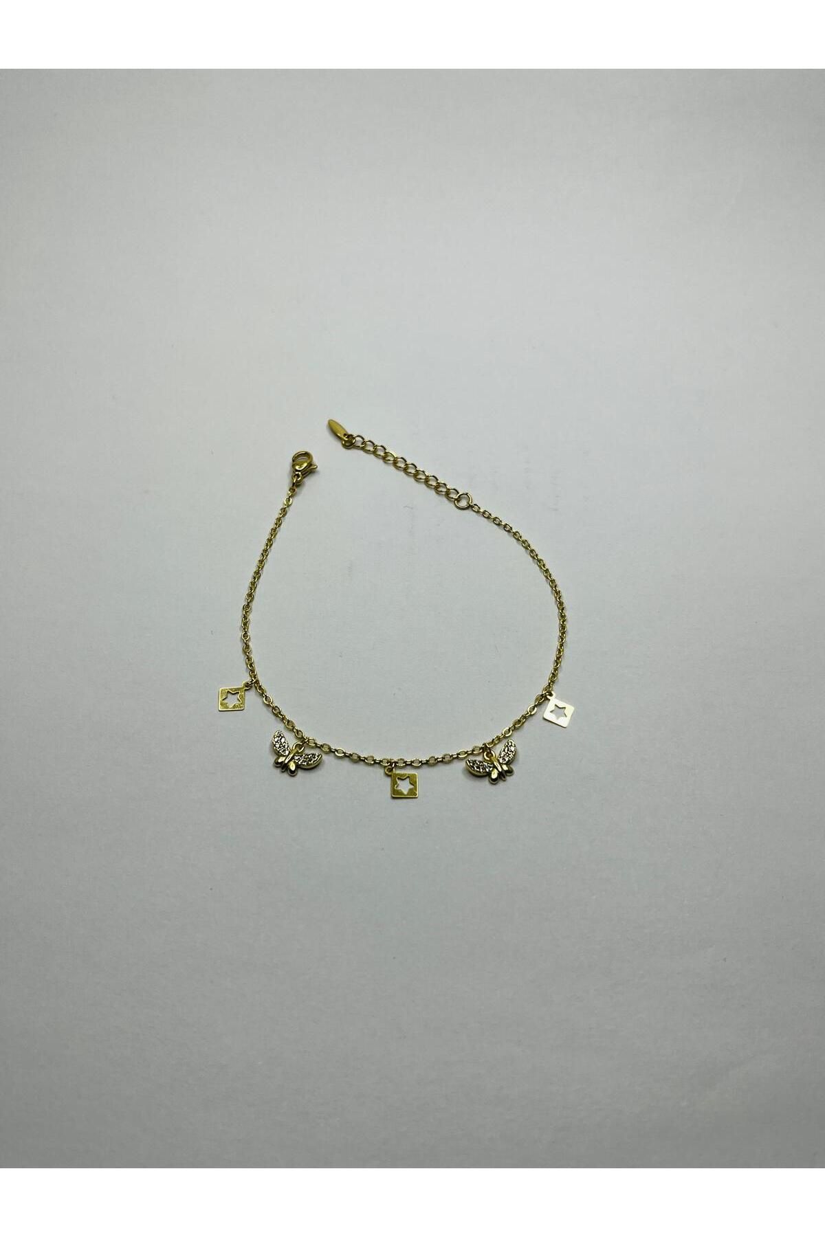 ASİN ACCESSORİES Zirkon Taşlı Kelebek Bileklik - Xuping Bileklik