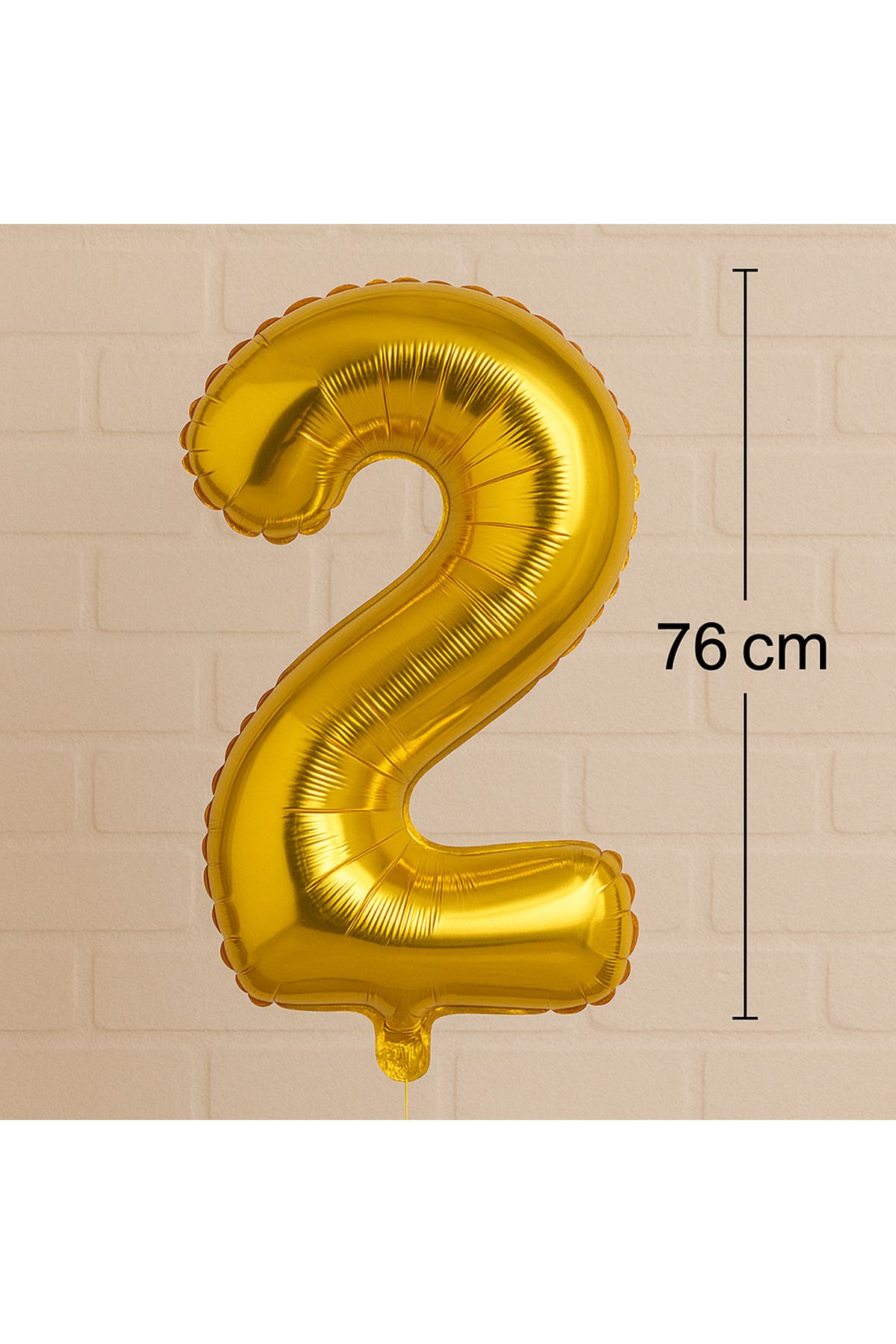 Ege Pastacılık 2 Yaş Gold Folyo Balon 76 cm - Büyük Boy