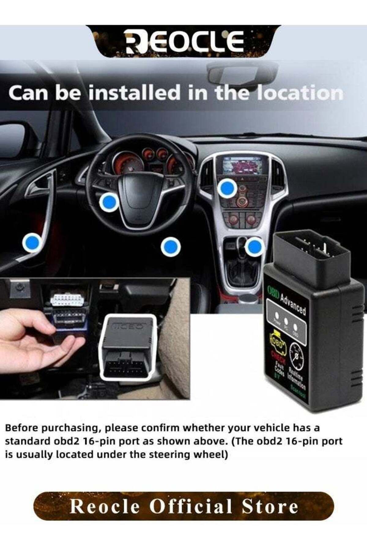 REOCLE-Car OBD2 Scanner Engine Fault Scanner Automobile Fault Detector CAN Diagnostic Scan Tool 3