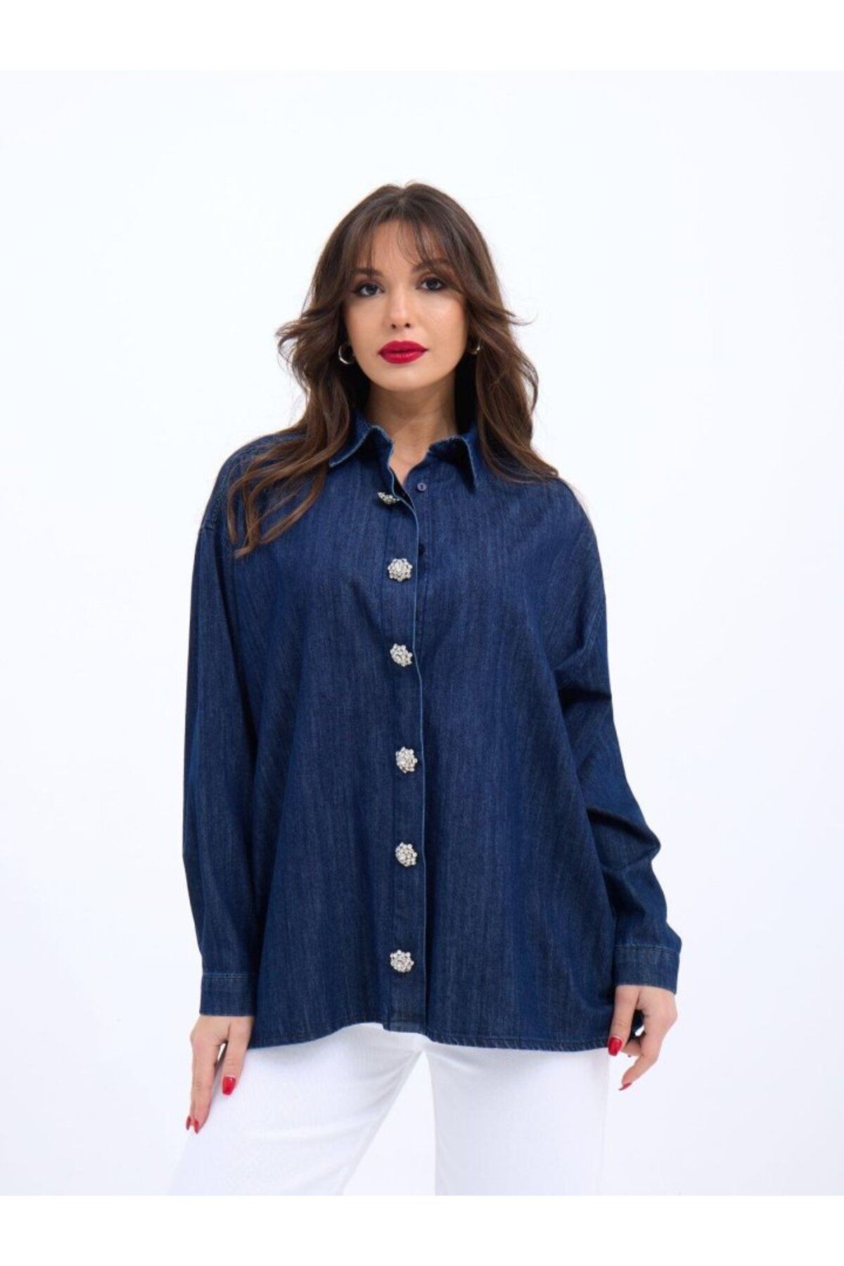 velmorafashion 6633 KOT GÖMLEK-MAVİ