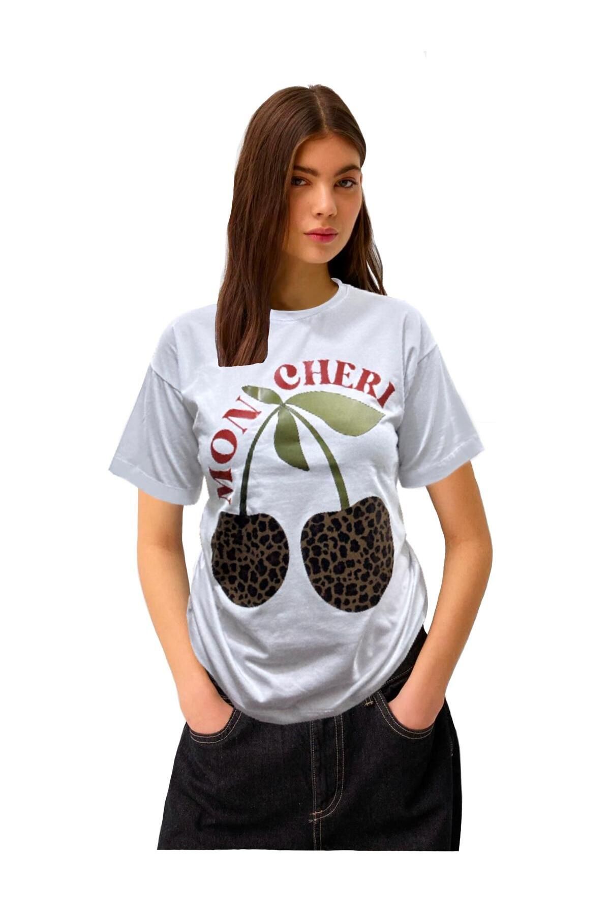 Bellora Leopar Cherries Baskılı Tshirt