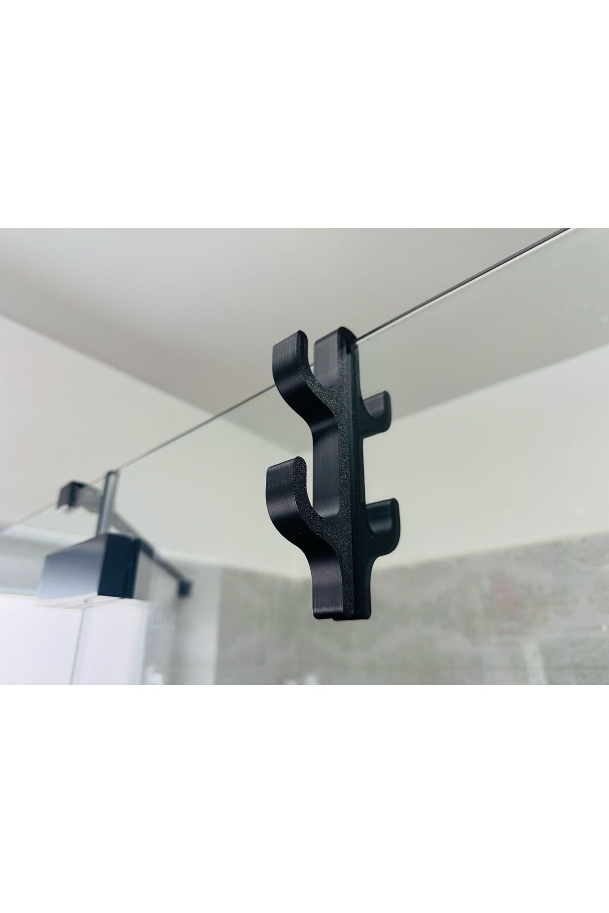 OEM Carlig Pentru Cabine De Dus – Suport Umeras, Accesorii Baie, 3d Din Pla, Negru, Model 4 Agatatori - One Size