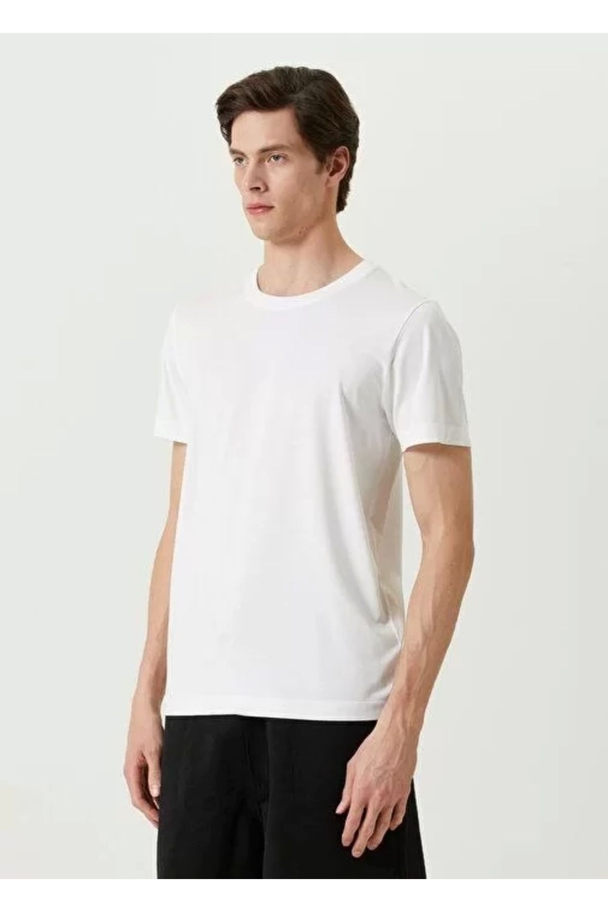 luz&pos Unisex Basic Bisiklet Yaka Regular T-Shirt - Beyaz