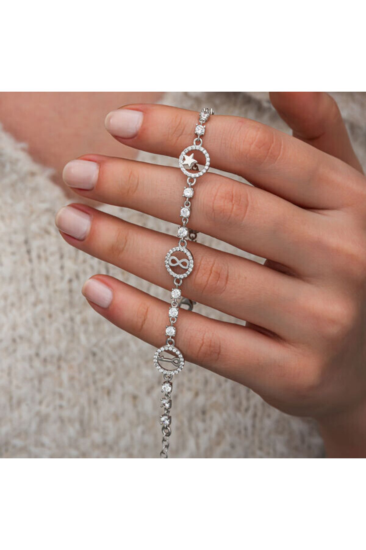 shop Zirkon Taşlı Şans 925 Ayar Gümüş Bileklik