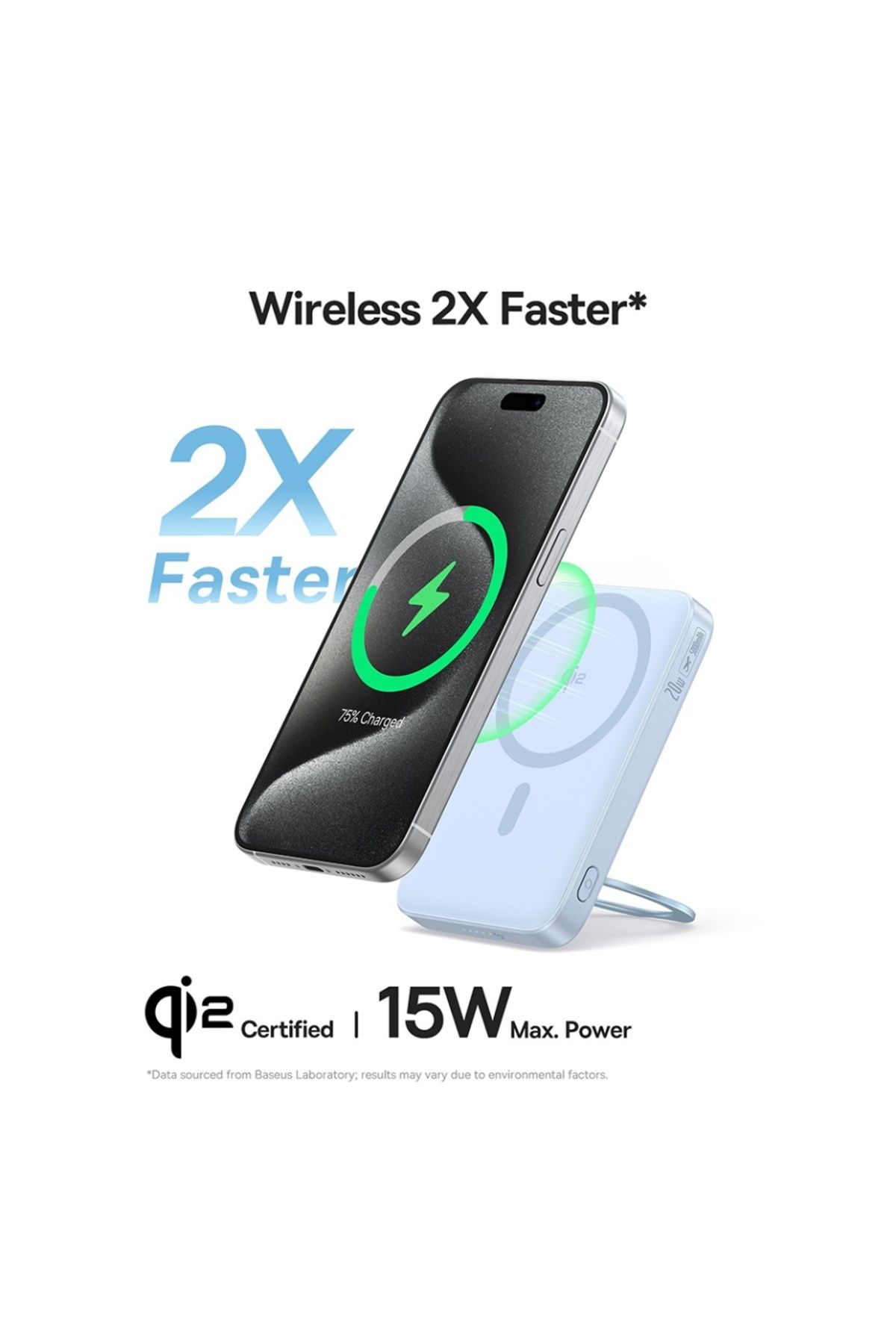 Baseus-Baterie externă, încărcare rapidă, magnetică, tip C, Qi2, 20W, 5000mAh, cablu tip C, PicoGo, albastru 5