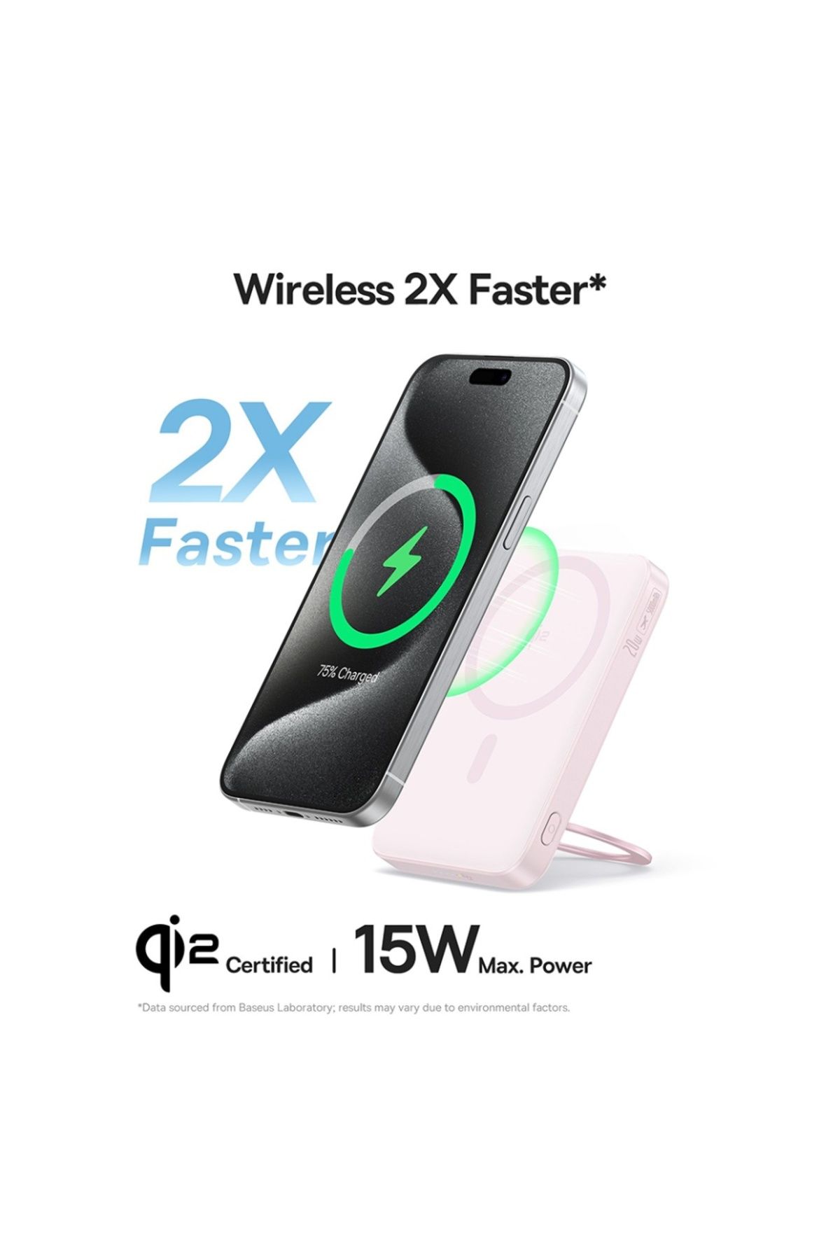 Baseus-Baterie externă, încărcare rapidă, magnetică, tip C, Qi2, 20W, 5000mAh, cablu tip C, PicoGo, roz 8