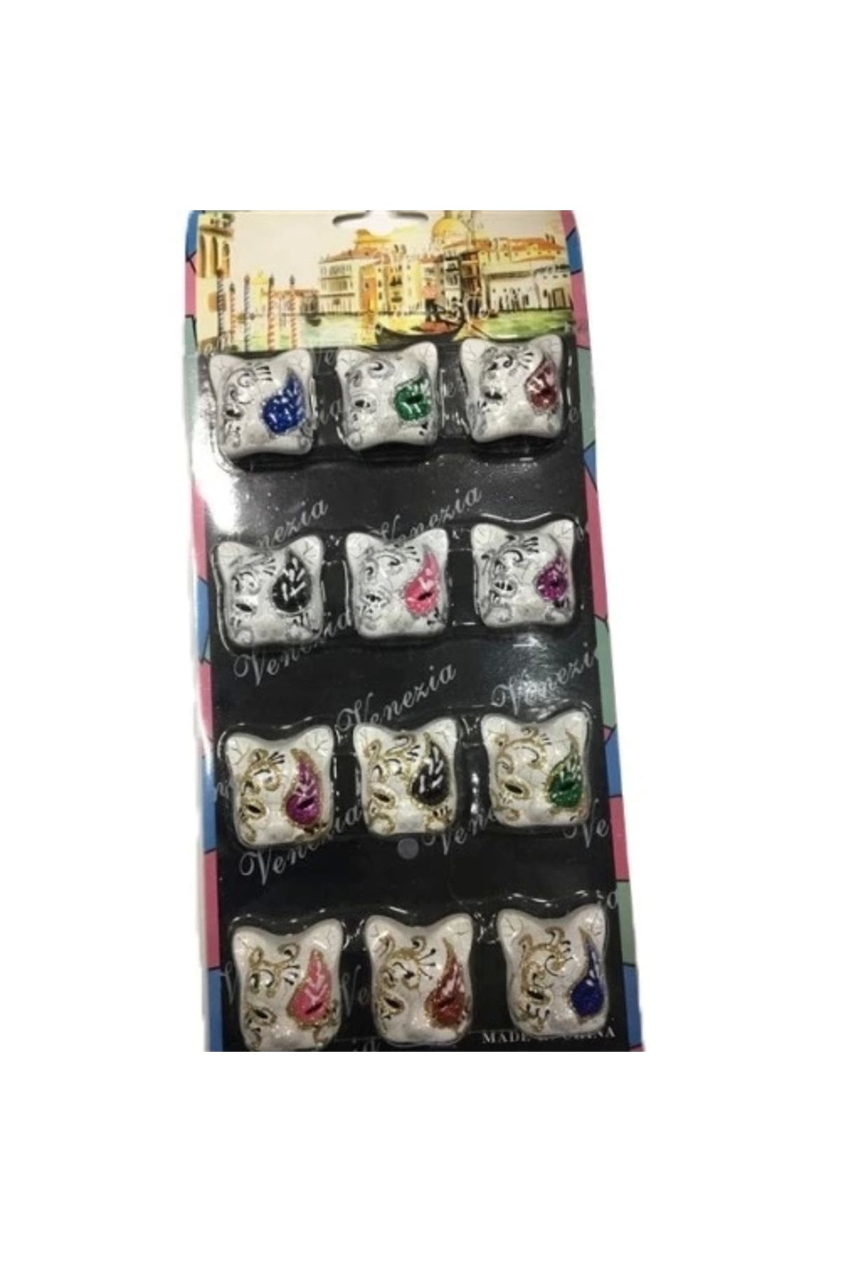 PRATİKOBA Kedi Mask Magnet Seti 12 Adet