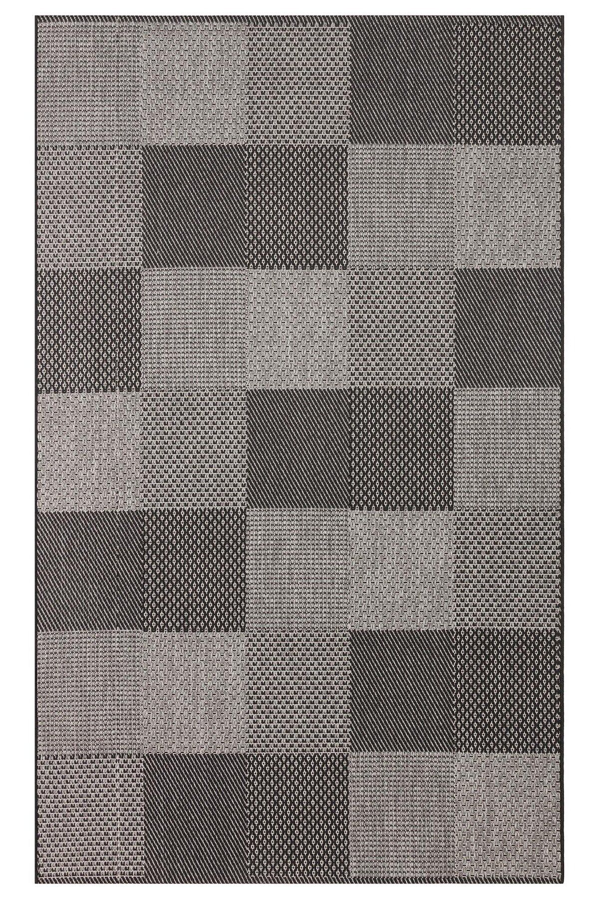 Halımax Eko Halı Mono MNO 01 Dark Grey Hav Toz Vermez Sisal Halı Kolay Temizlenen Hasır Dokulu Modern Halı