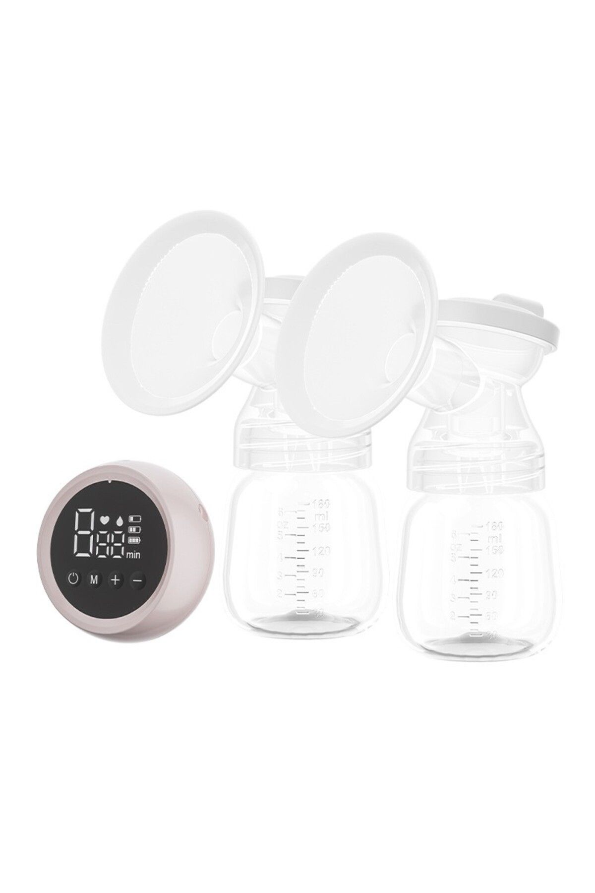 Flippy-Pompa Electrică 2 În 1, 2 Sticle 180 Ml, Usb-c, 1200mah, 2 Moduri, 9 Viteze, Roz Transparent 5