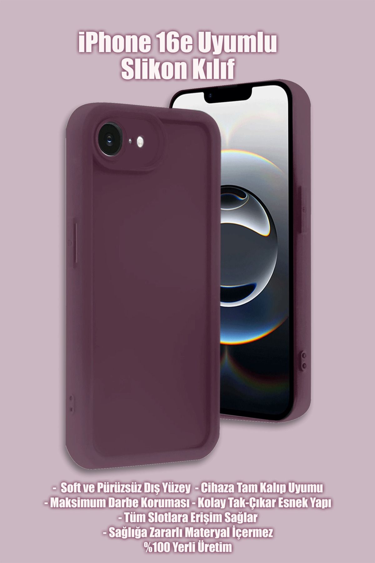mobrika iPhone 16E Silikon Telefon Kılıfı