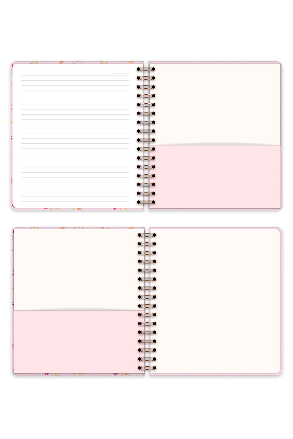 Matt Notebook-19X21 cm Square Elastic Spiral Hard Cover Notepad Lined 7