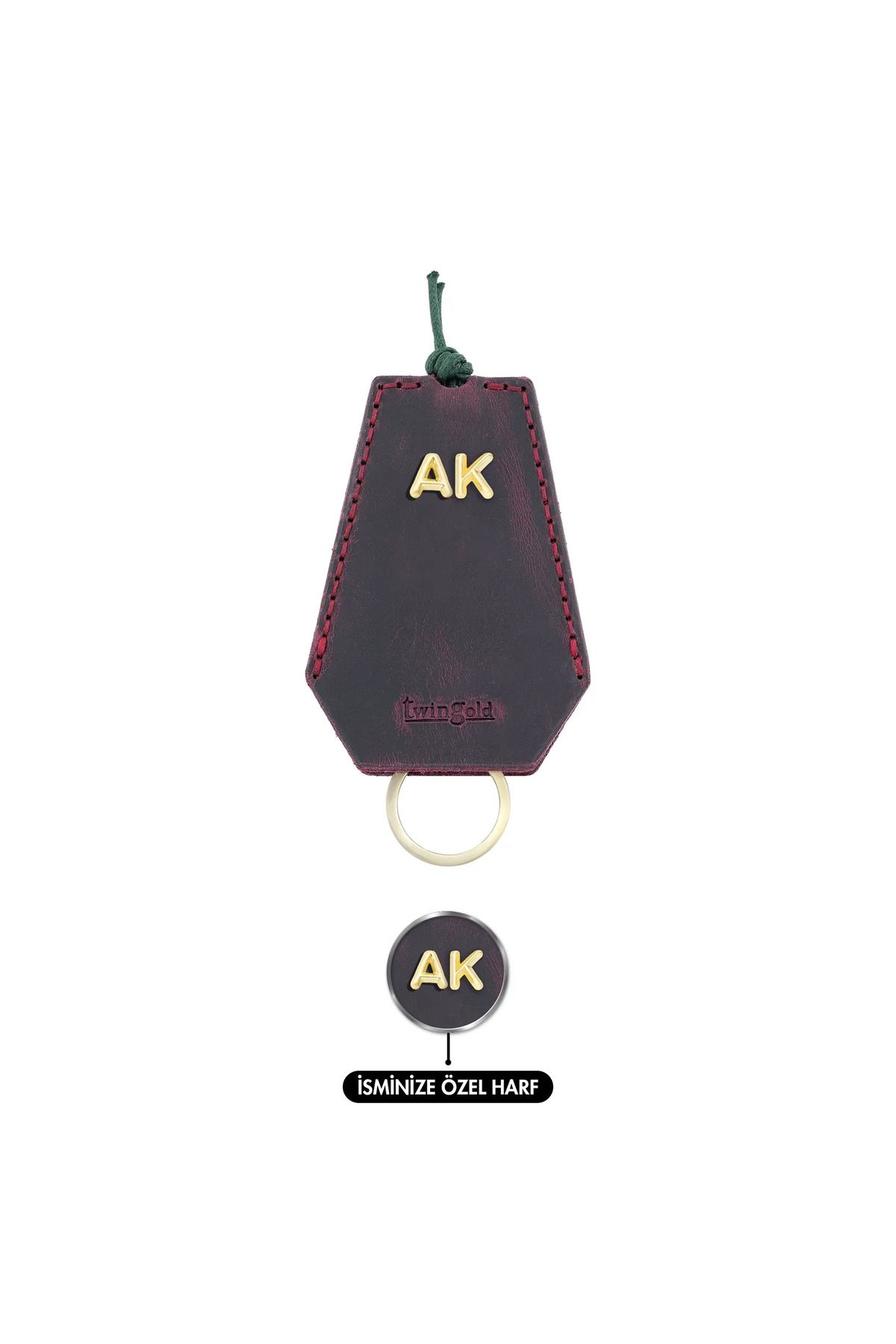 twingold Kişiselleştirilebilir Hakiki Deri Crazy Anahtarlık