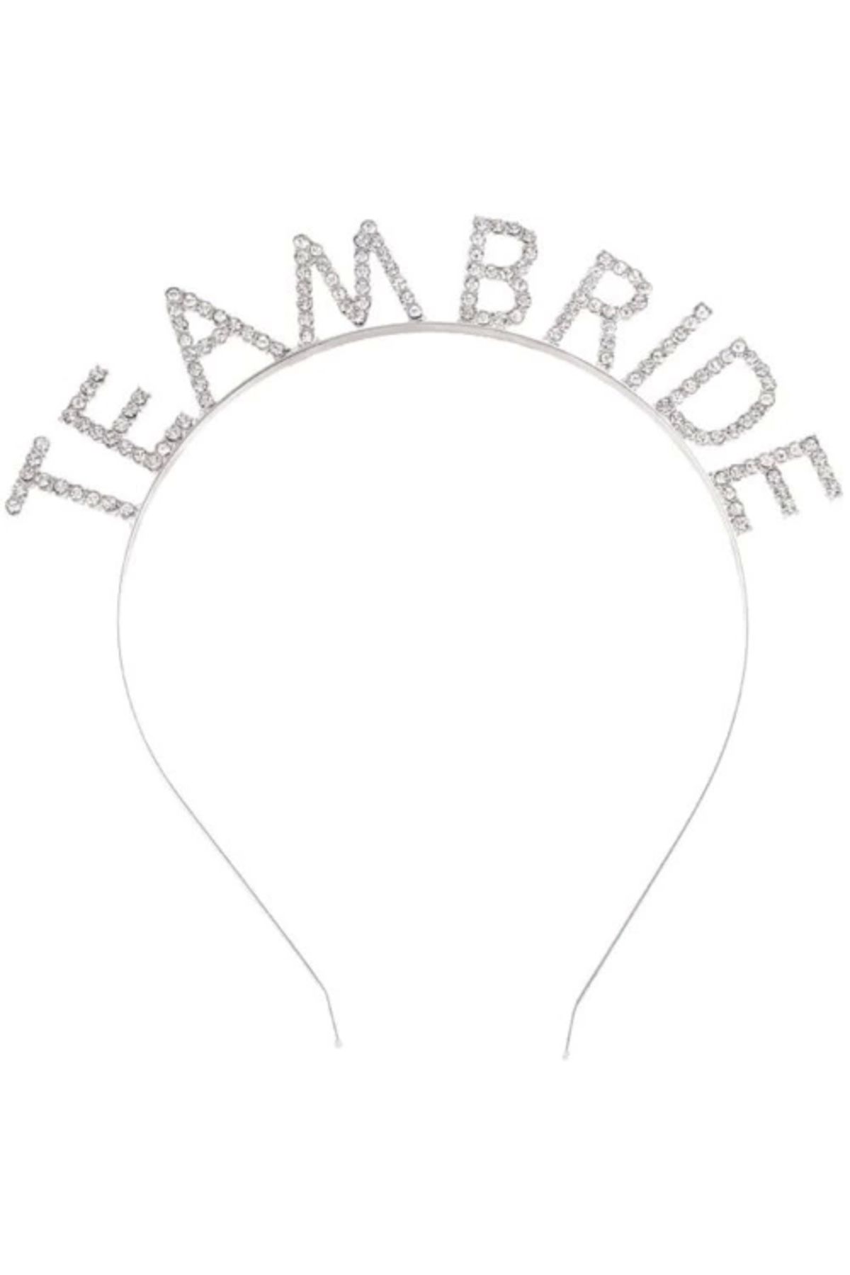 PRATİKOBA Gümüş Kaplama Kristal Taşlı Team Bride Taç