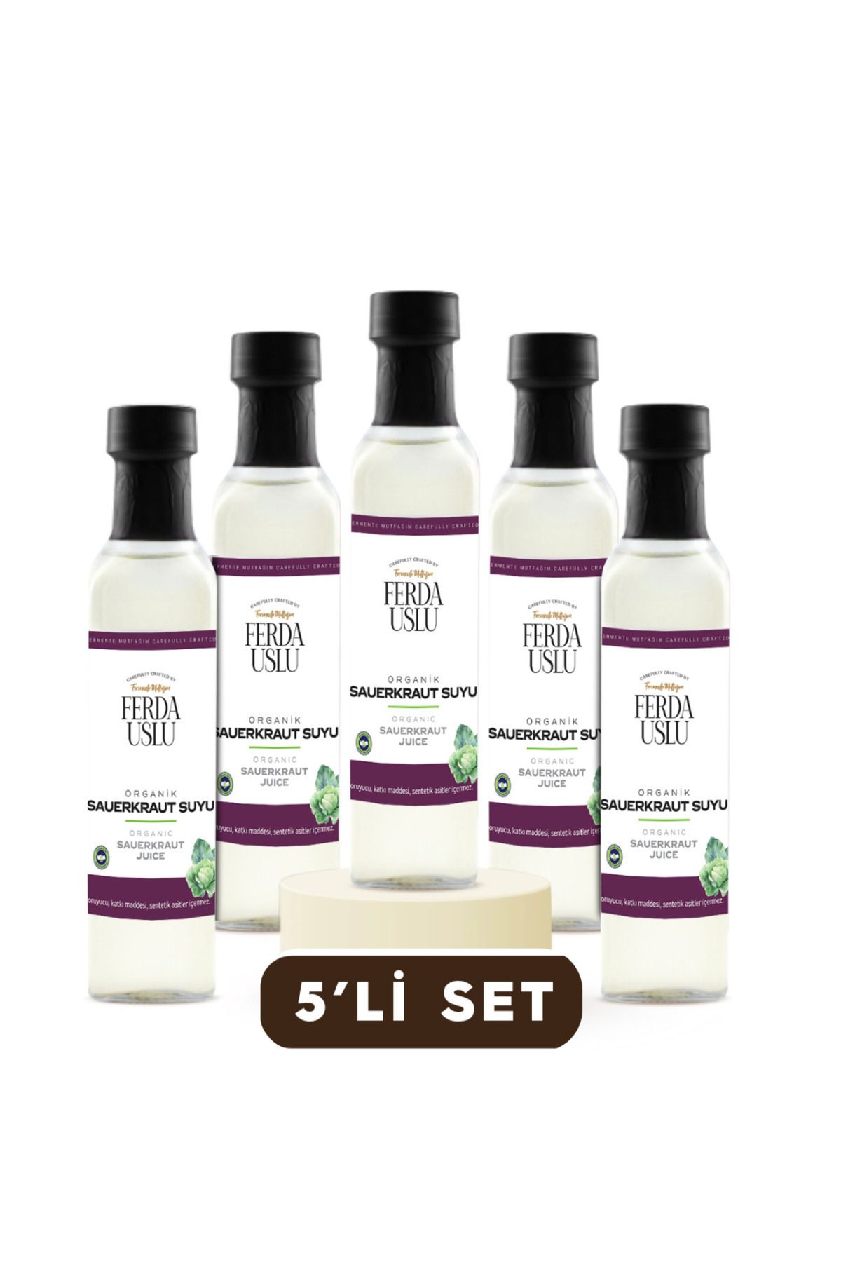 Fermente Mutfağım Organik Probiyotik Turşu Suyu- Sauerkraut 5'li 250 ml